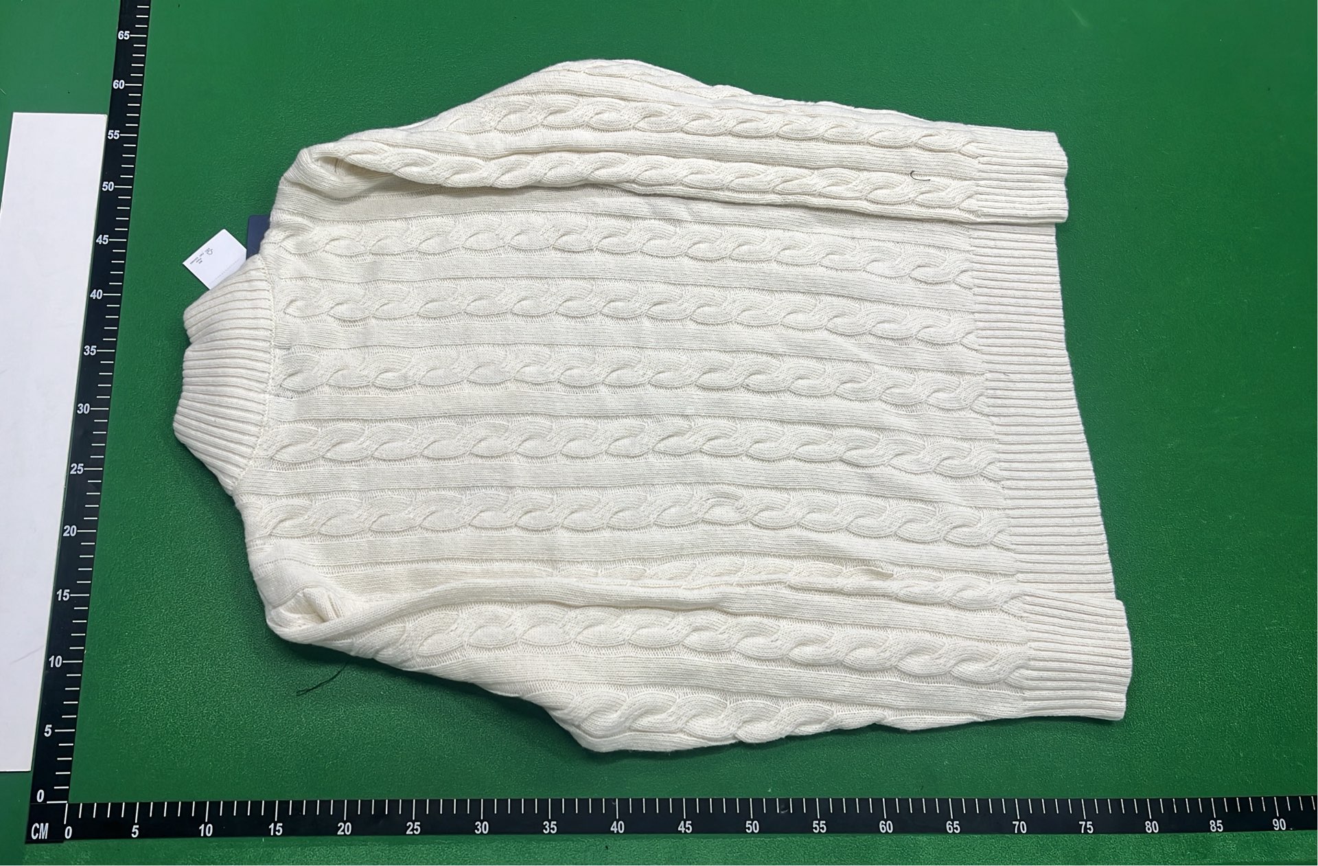 White Cable Knit Quarter-Zip Sweater for Men