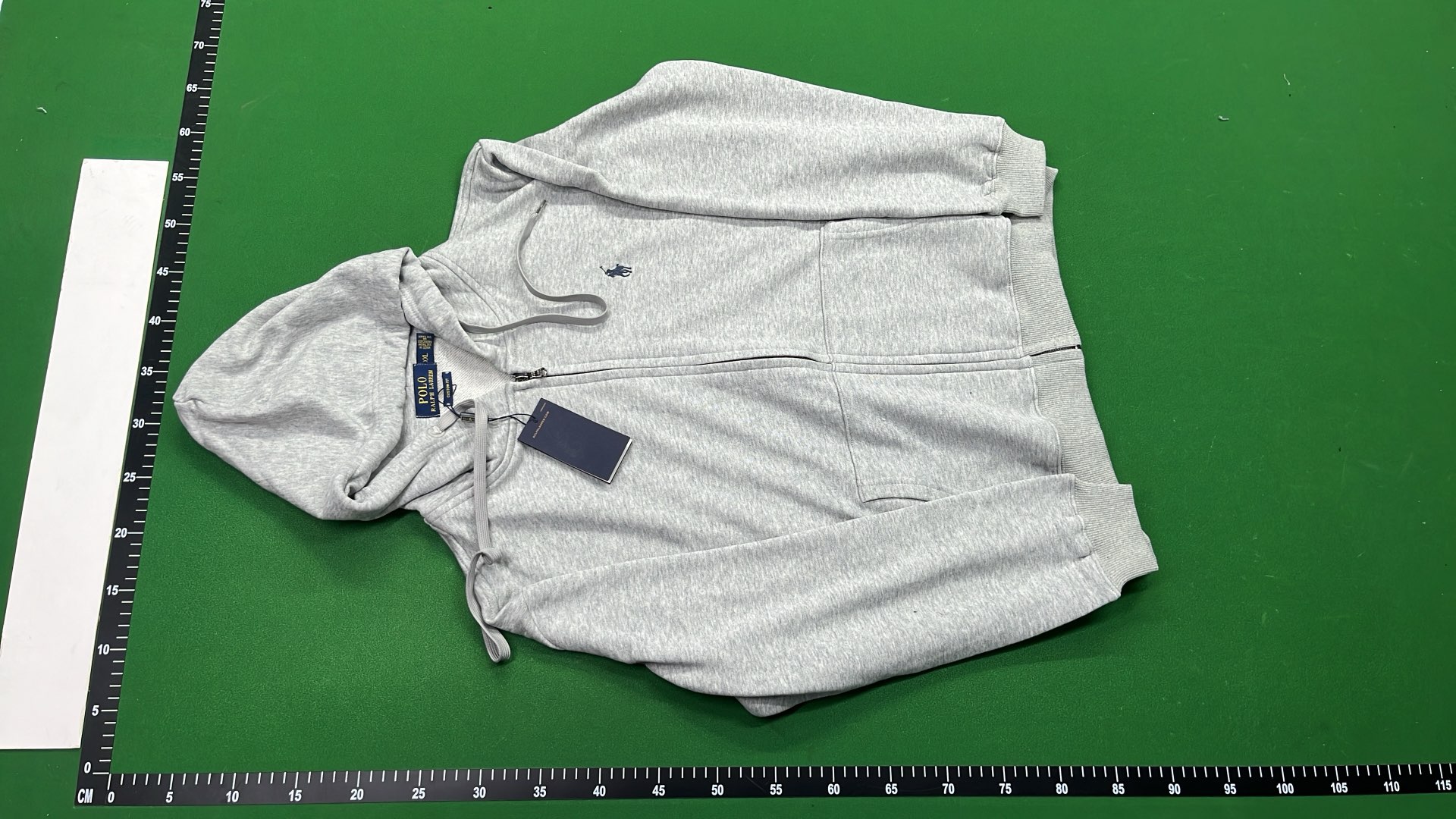 Polo Black Zip-Up Hoodie with Red Logo