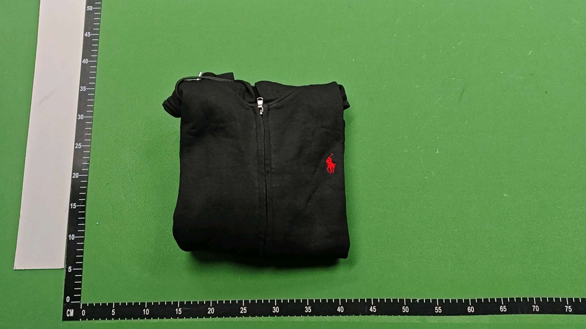 Polo Black Zip-Up Hoodie with Red Logo