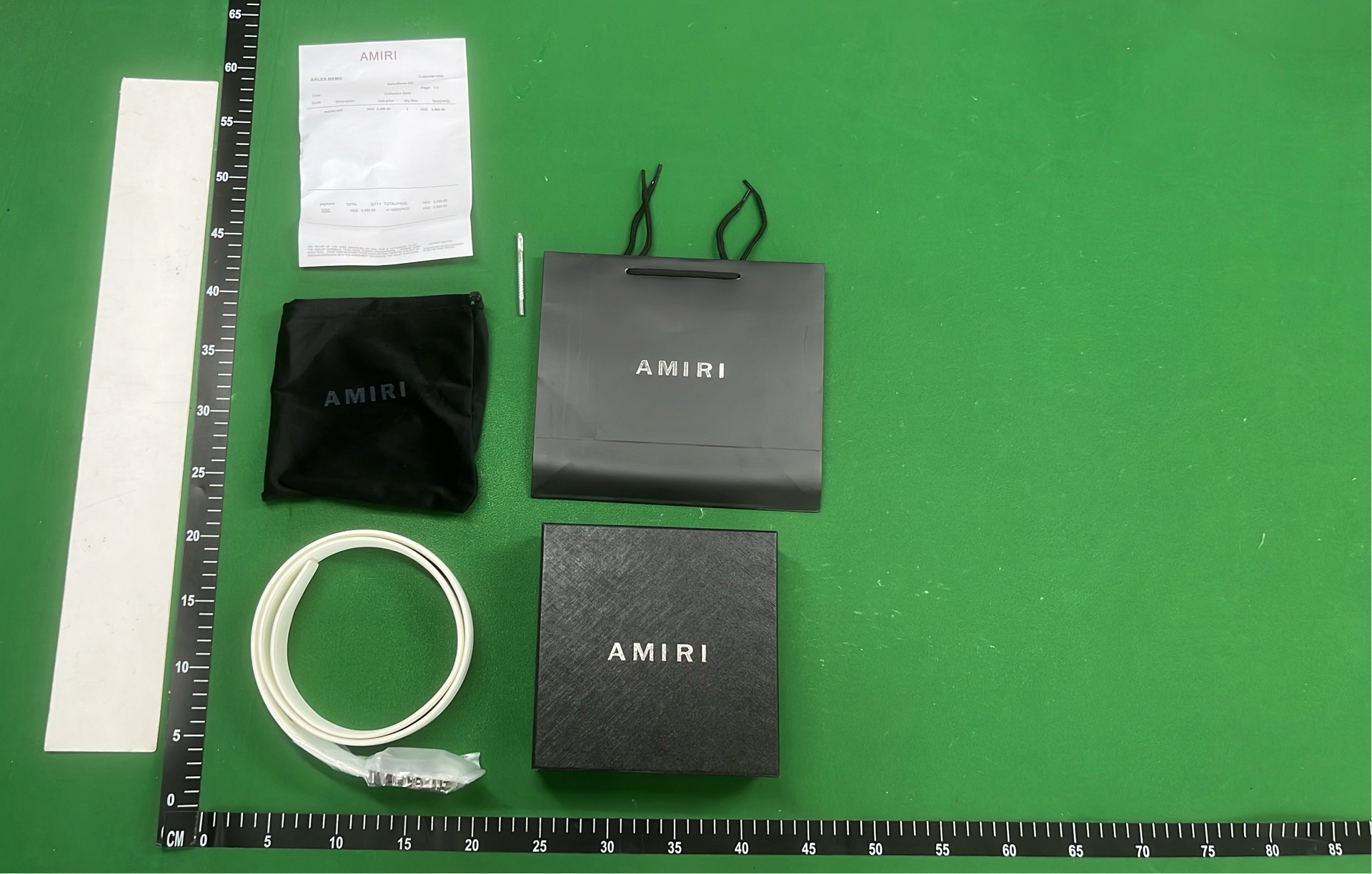 AMIRI Black Leather Belt with Logo Buckle