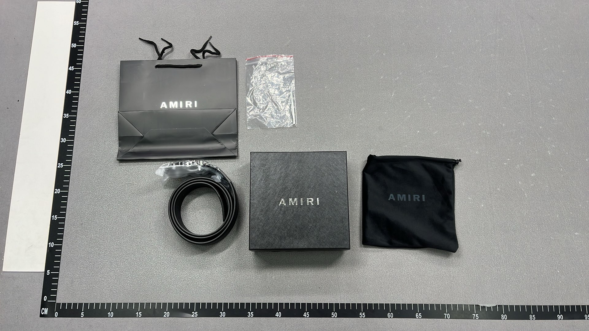 AMIRI Black Leather Belt with Logo Buckle
