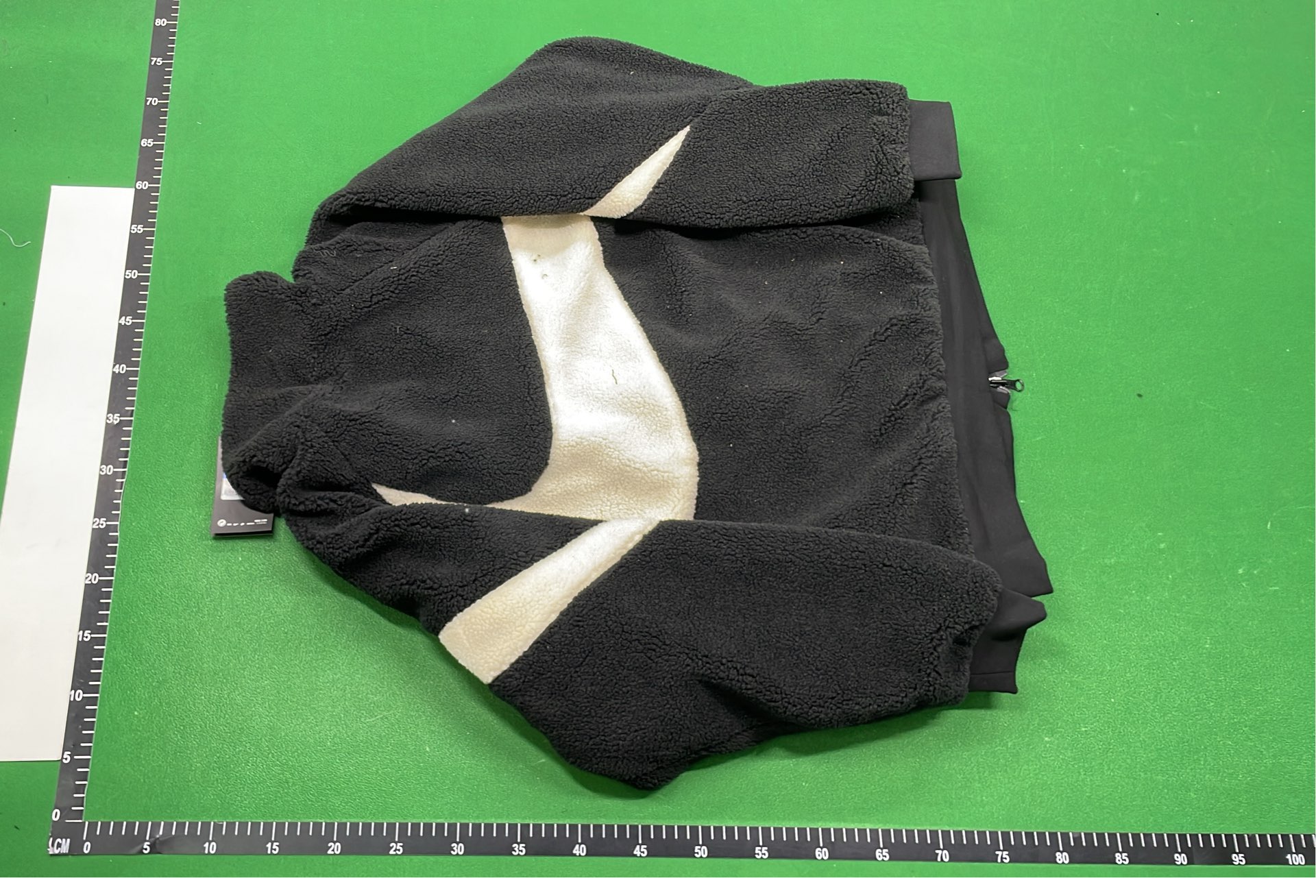 Nike Fleece Jacket with Large Swoosh Logo - White and Black