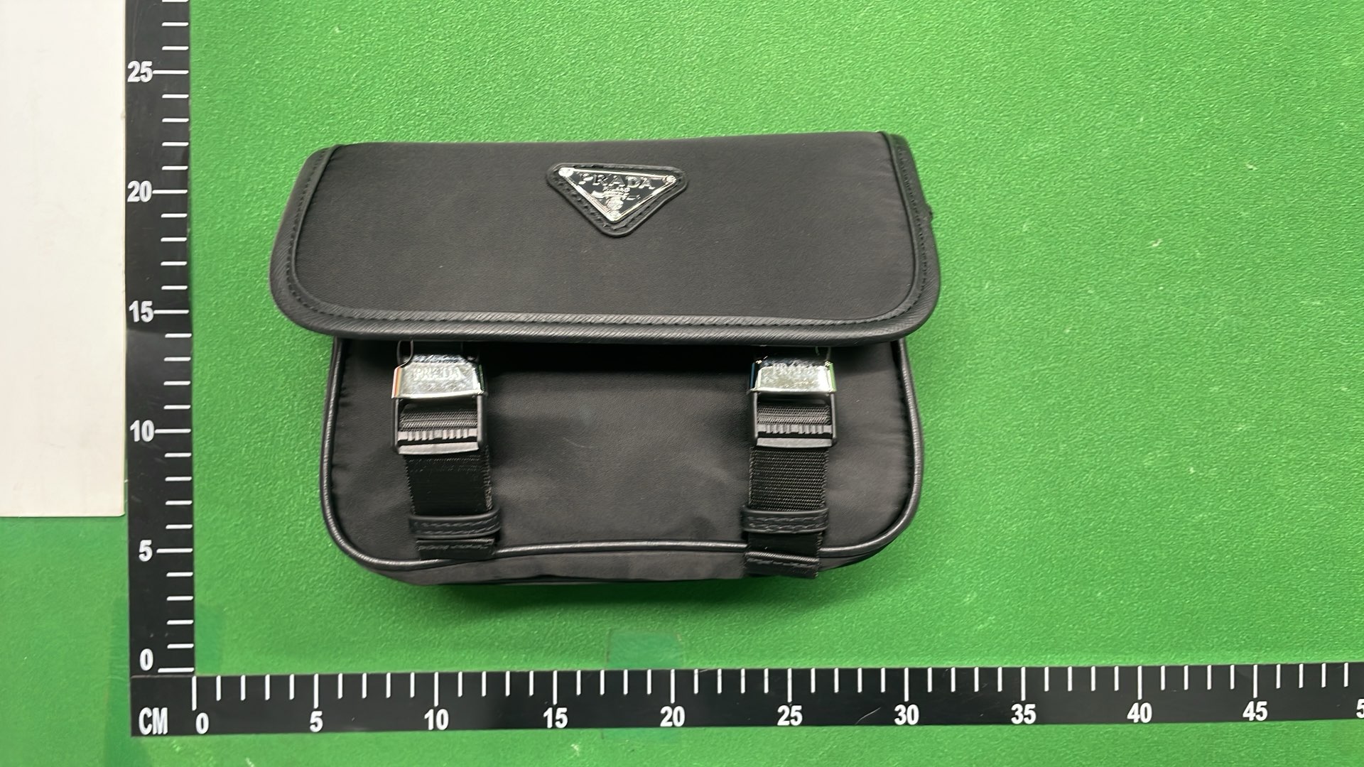 Prada Black Nylon Messenger Bag with Logo