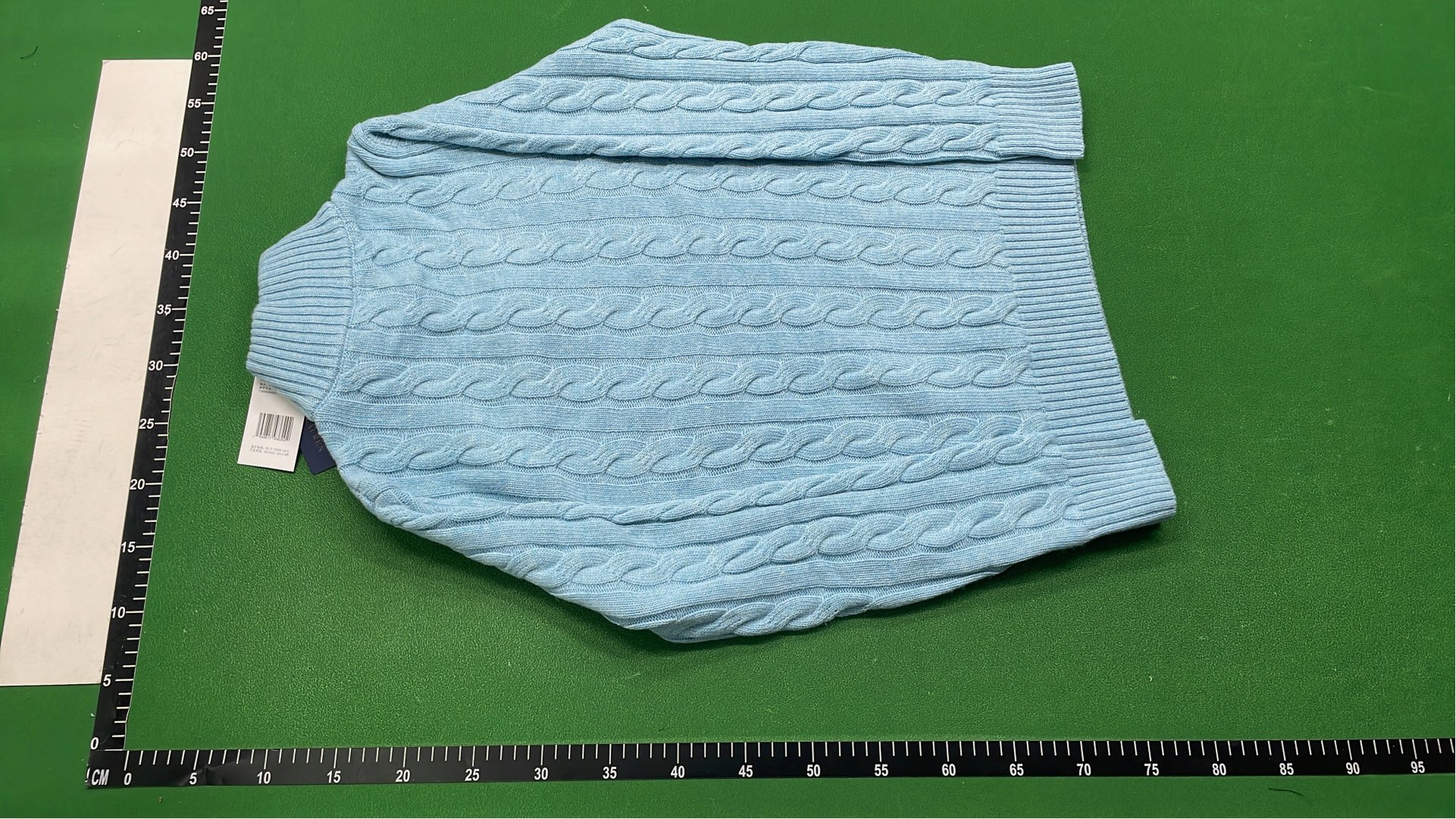 Light Blue Cable Knit Half-Zip Sweater for Men