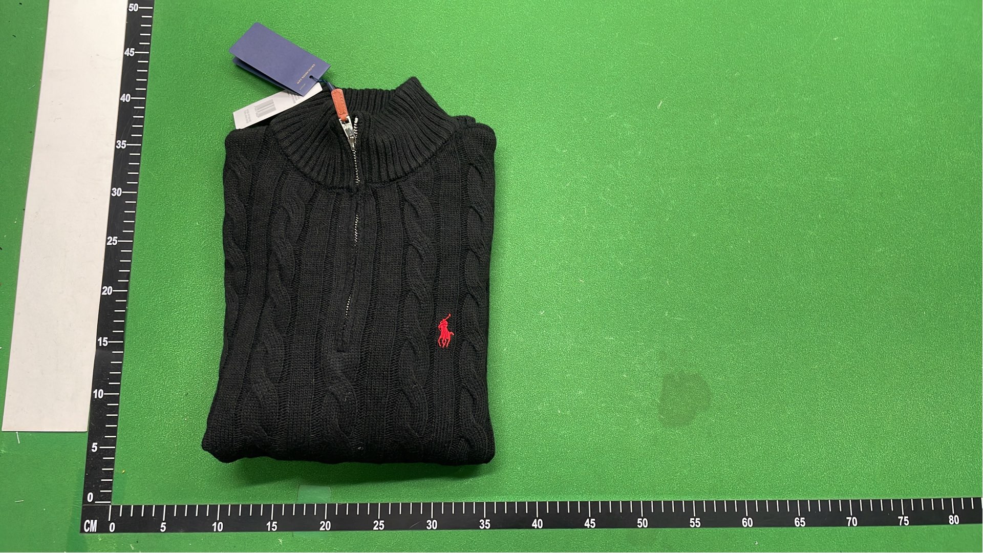 Light Blue Cable Knit Half-Zip Sweater for Men