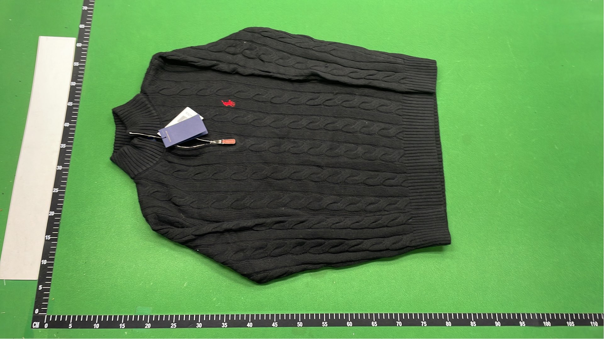 Light Blue Cable Knit Half-Zip Sweater for Men