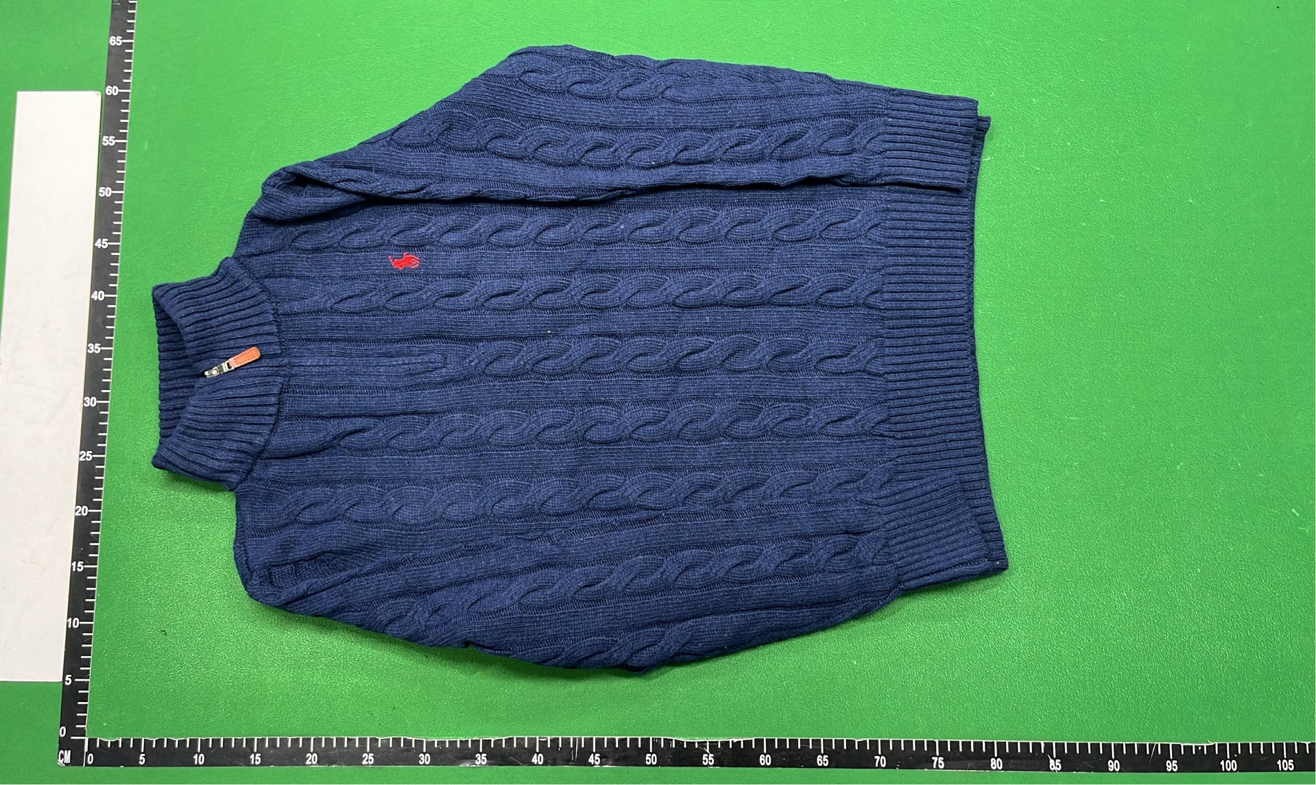 Light Blue Cable Knit Quarter-Zip Sweater for Men