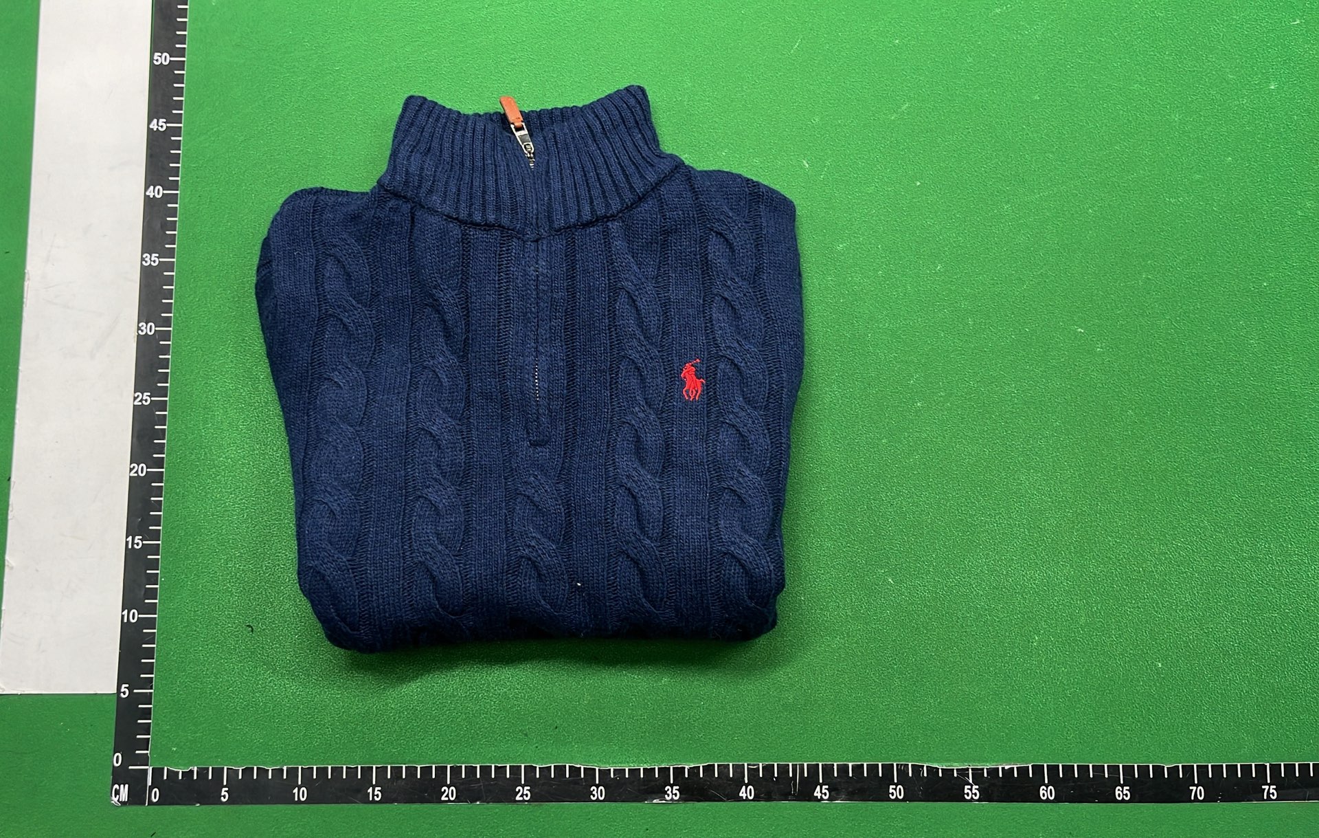 Light Blue Cable Knit Quarter-Zip Sweater for Men