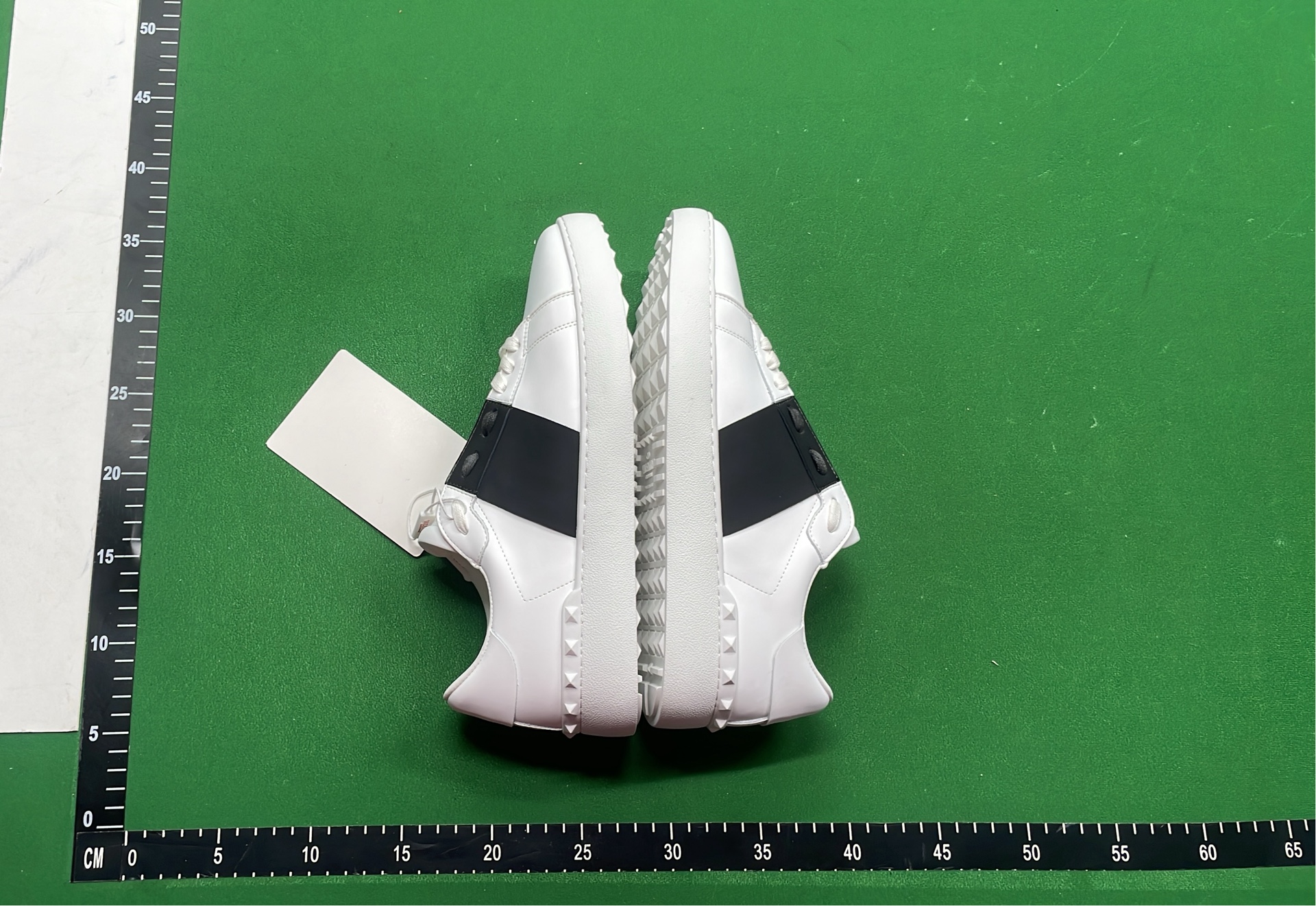 White Leather Sneakers with Pink Studs