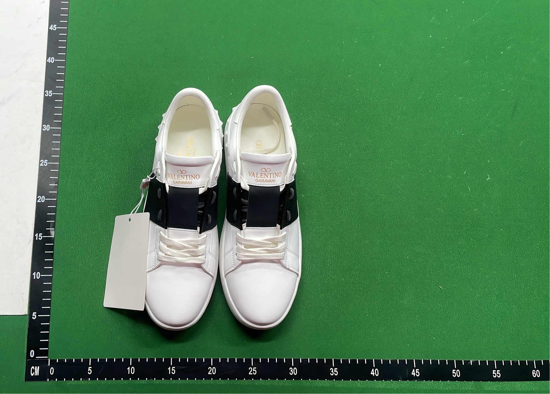 White Leather Sneakers with Pink Studs