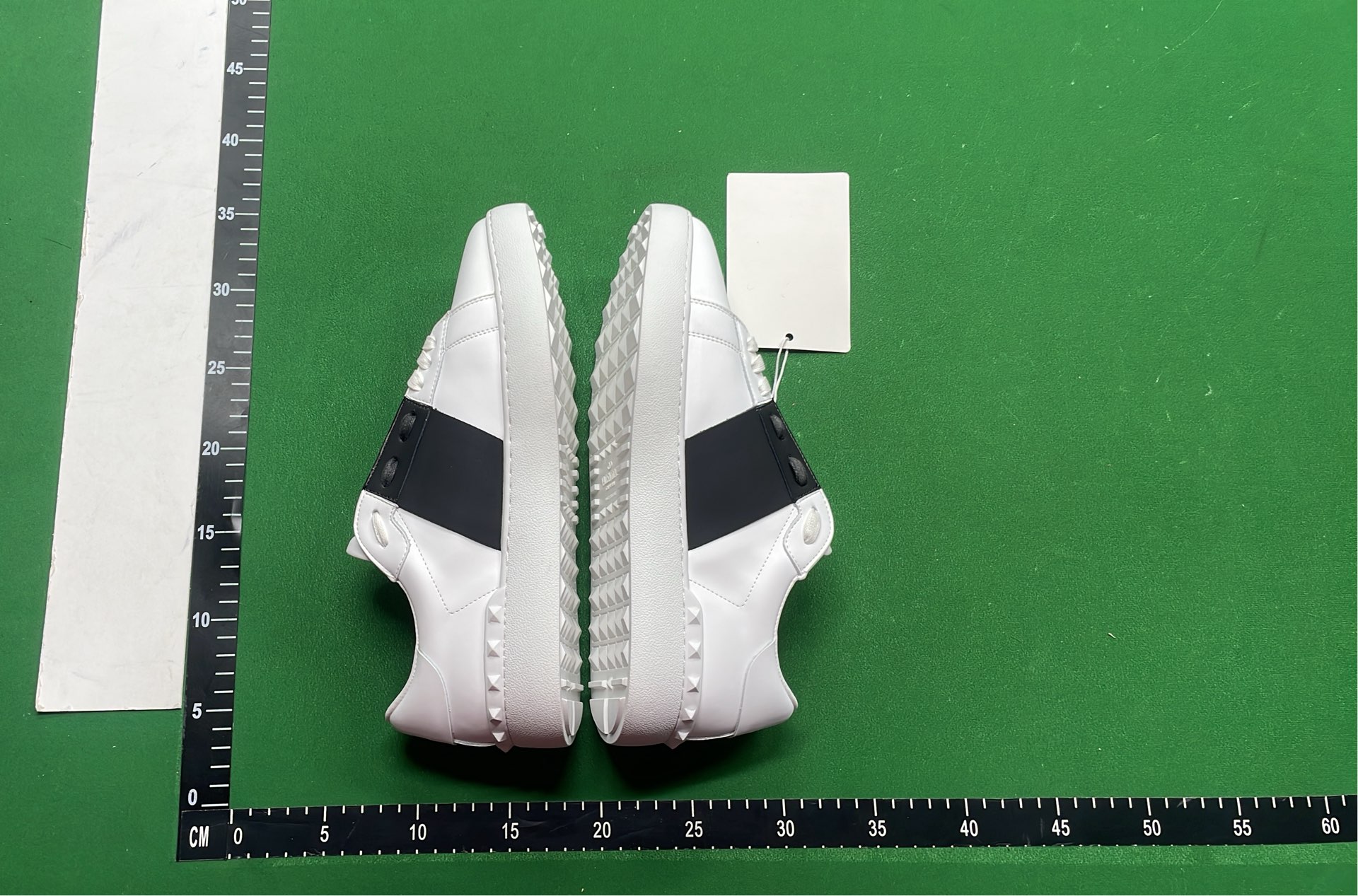 White Leather Sneakers with Pink Studs