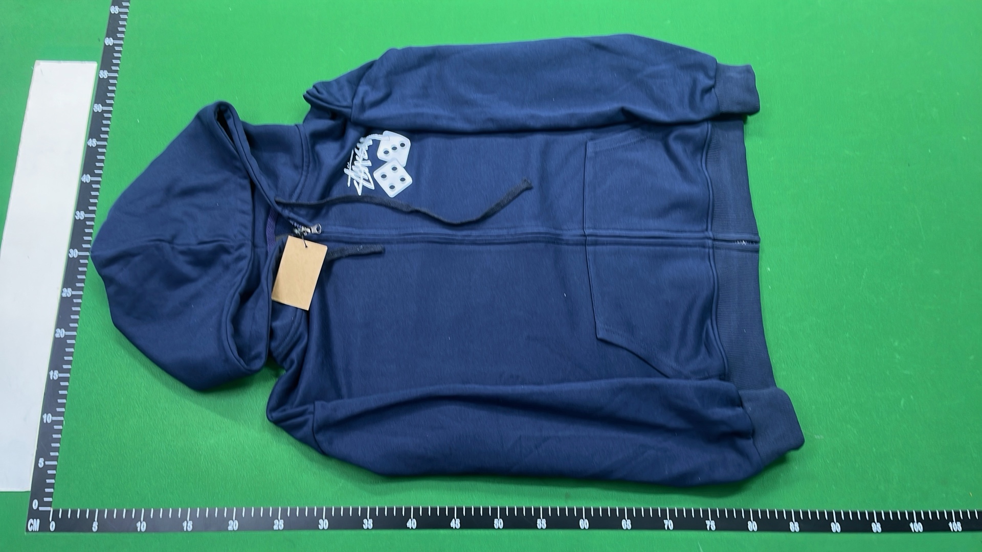 Stussy Dice Logo Zip-Up Hoodie - Navy Blue