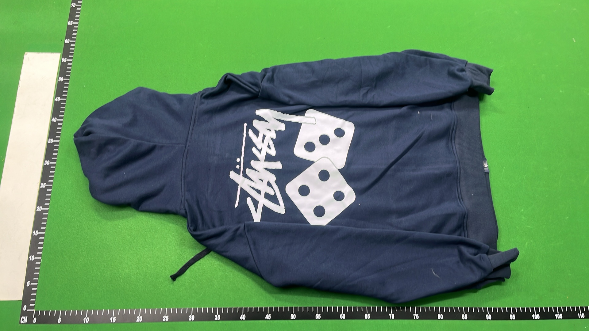 Stussy Dice Logo Zip-Up Hoodie - Navy Blue