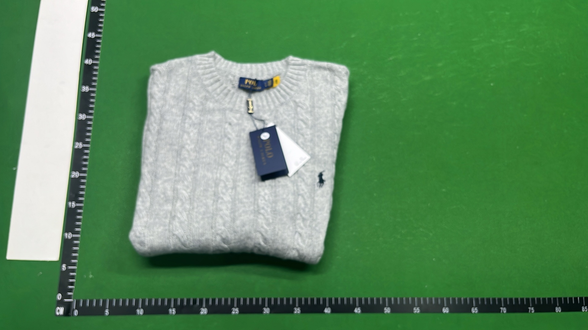 Men's Cable Knit Crewneck Sweater in Light Blue