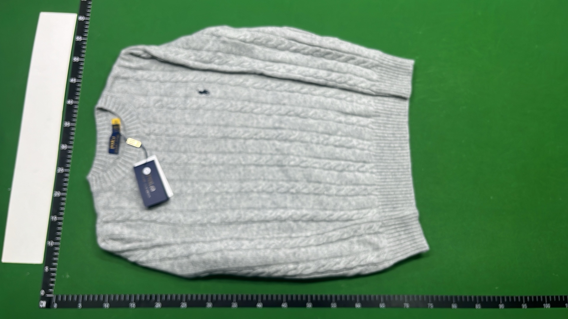 Men's Cable Knit Crewneck Sweater in Light Blue