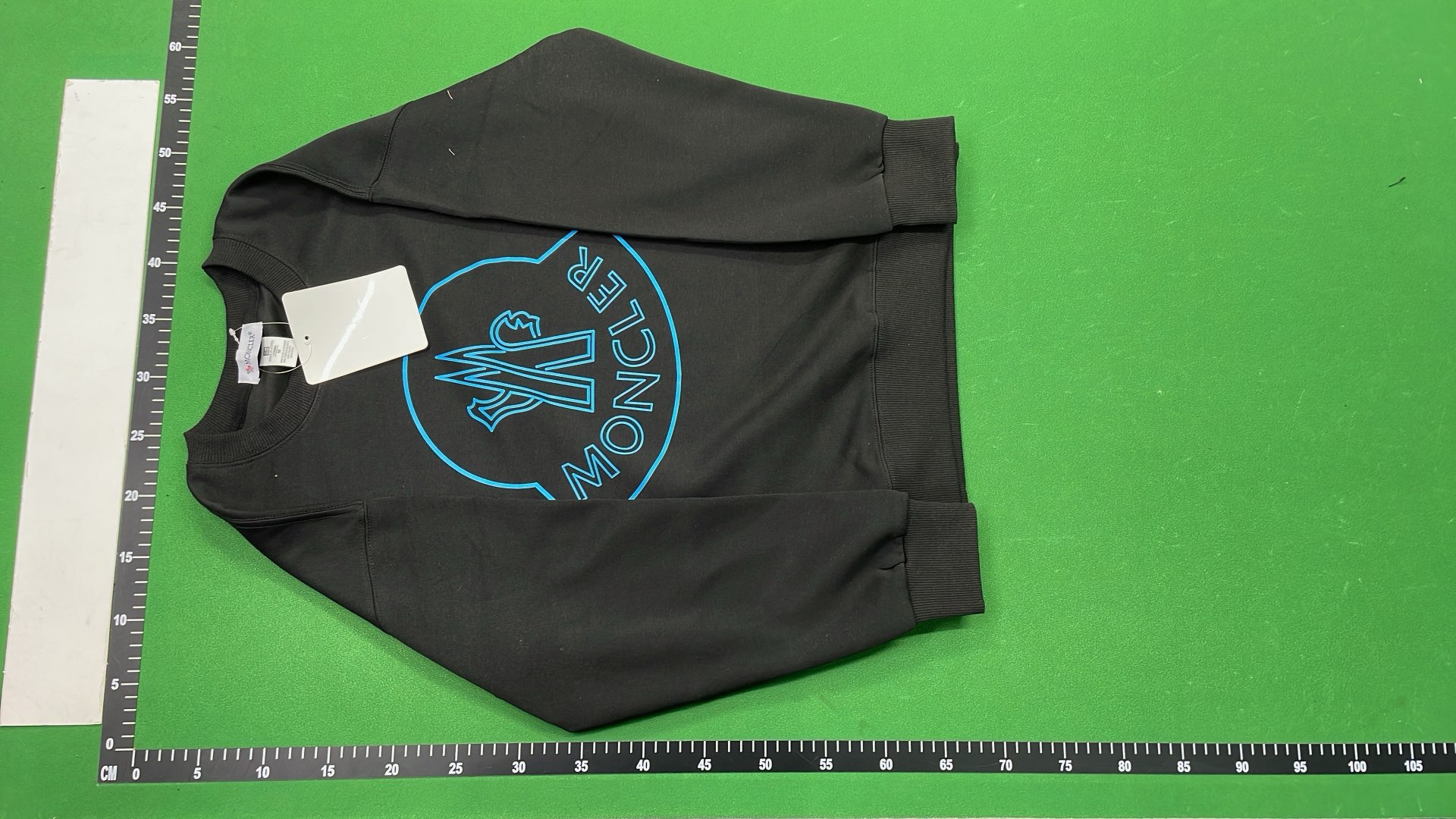 MONCLER Logo Sweatshirt for Men and Women - Black and White Crewneck Sweaters