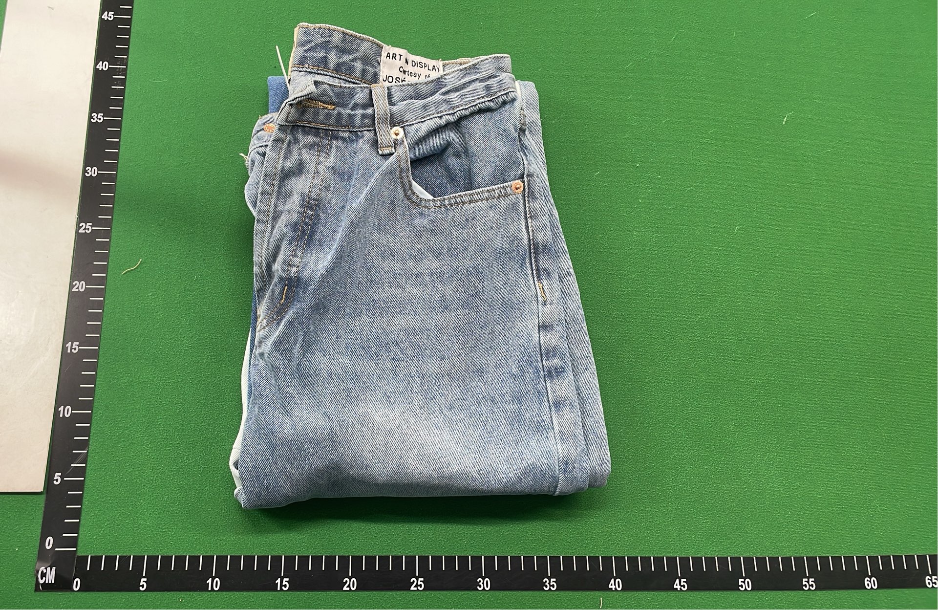 Vintage Patchwork Denim Jeans with Frayed Hem and Cream Accents