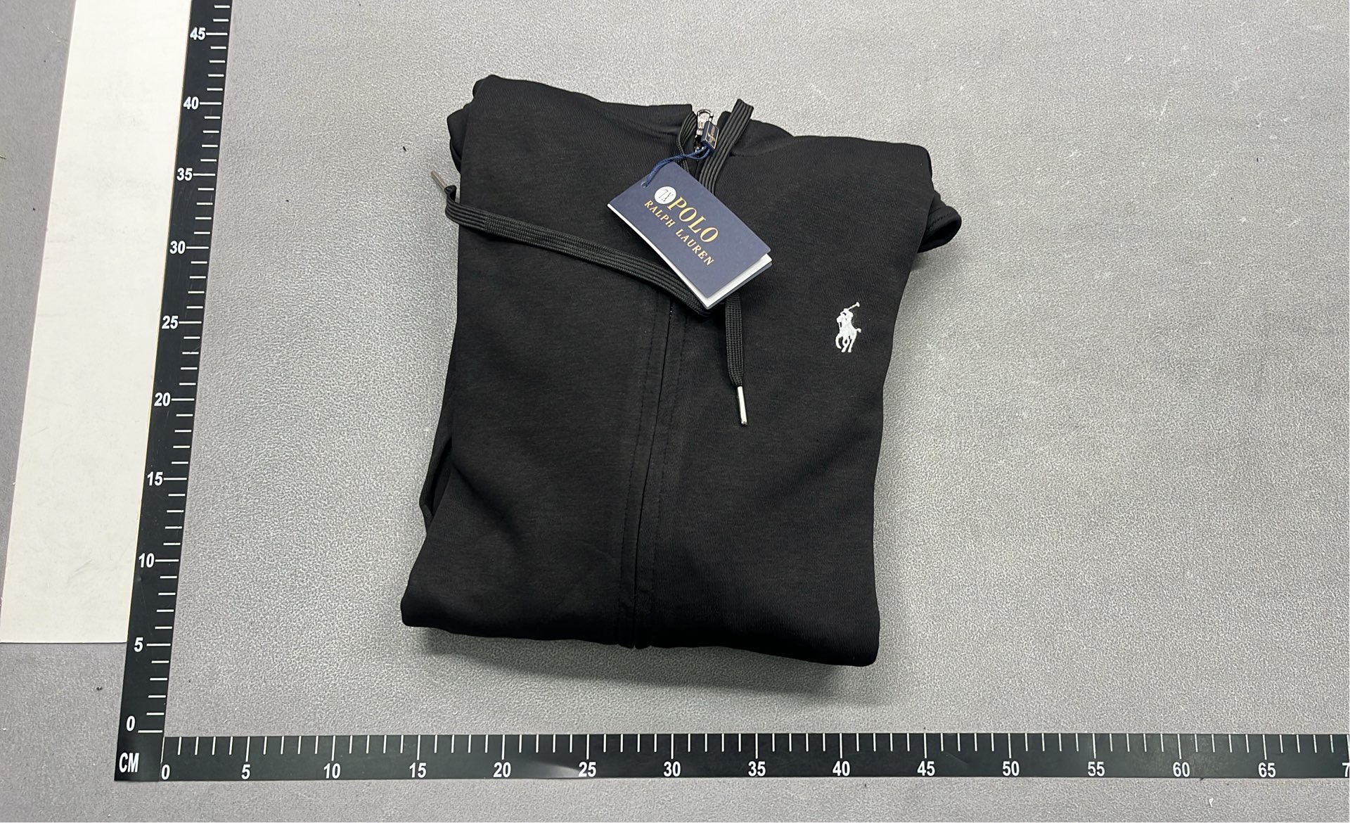 Men's Black Zip-Up Hoodie with Red Pony Logo