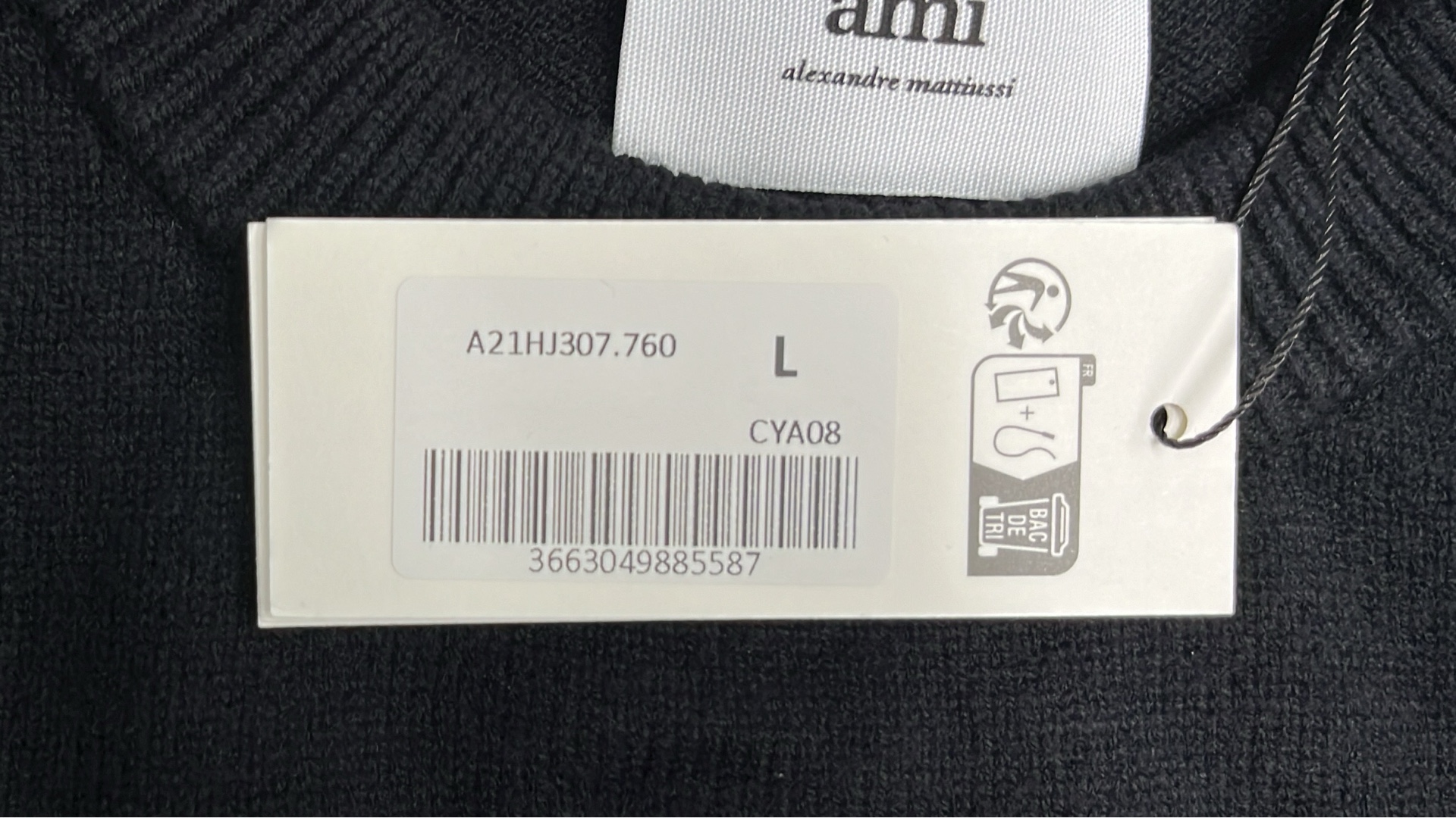 AMI Heart A Logo Knit Sweater - Purple, Black, White