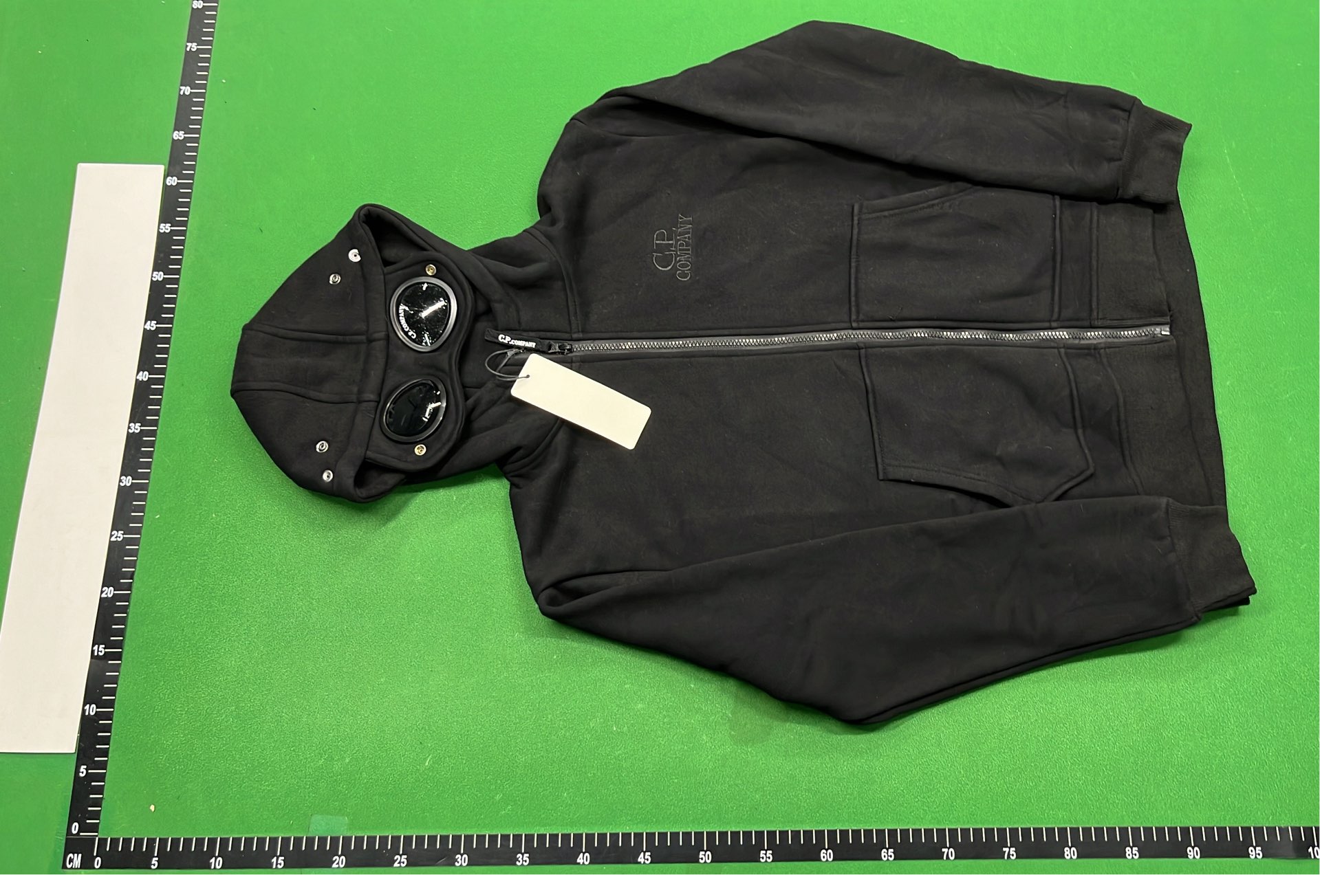 White Hooded Zip-Up Sweatshirt with Pocket Design