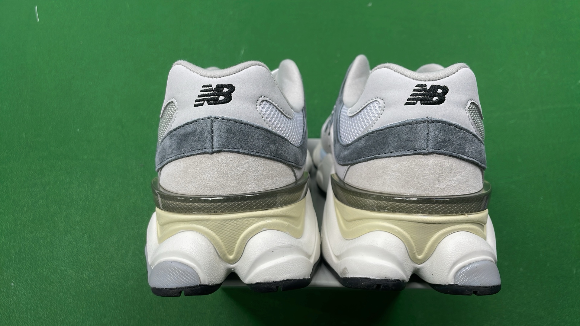 New Balance 9060 Green and White Running Shoes