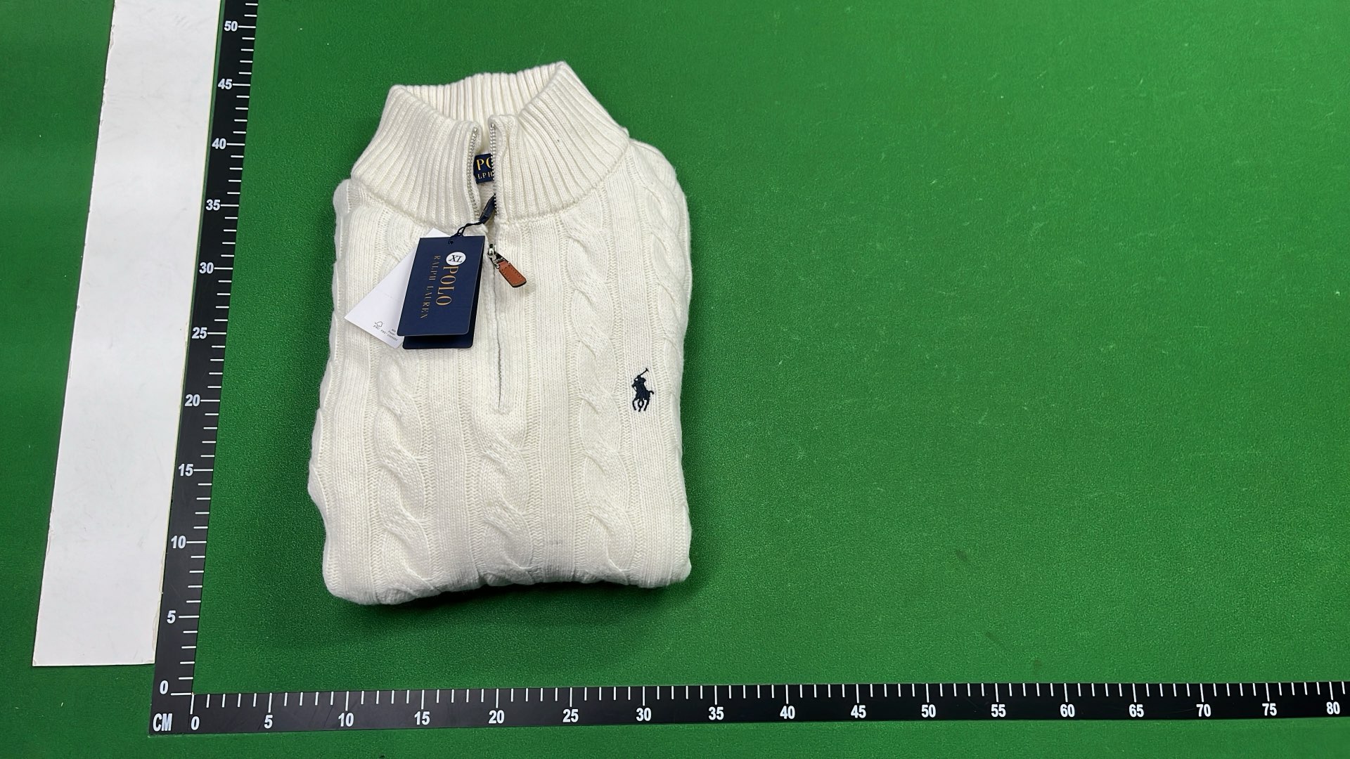 Men's Cable Knit Zip Neck Sweater in Navy