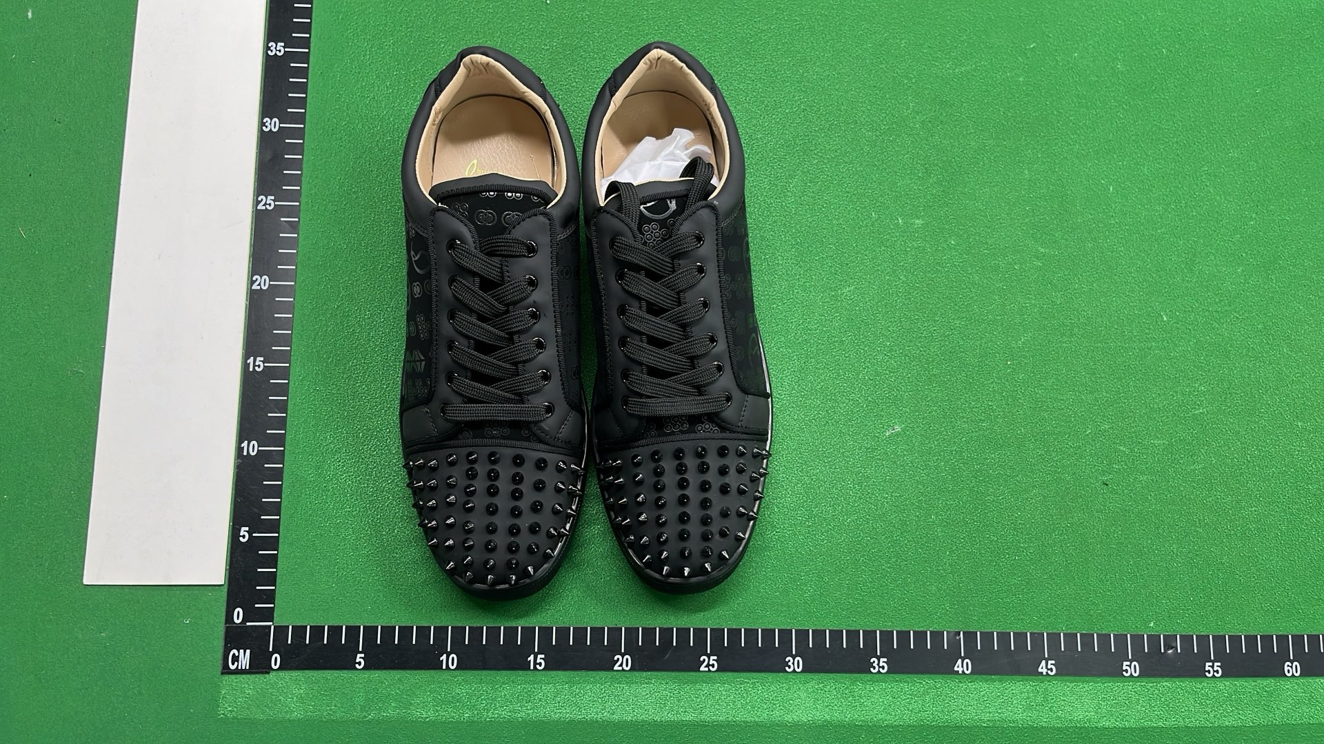 Black Spike Low Top Sneakers for Men