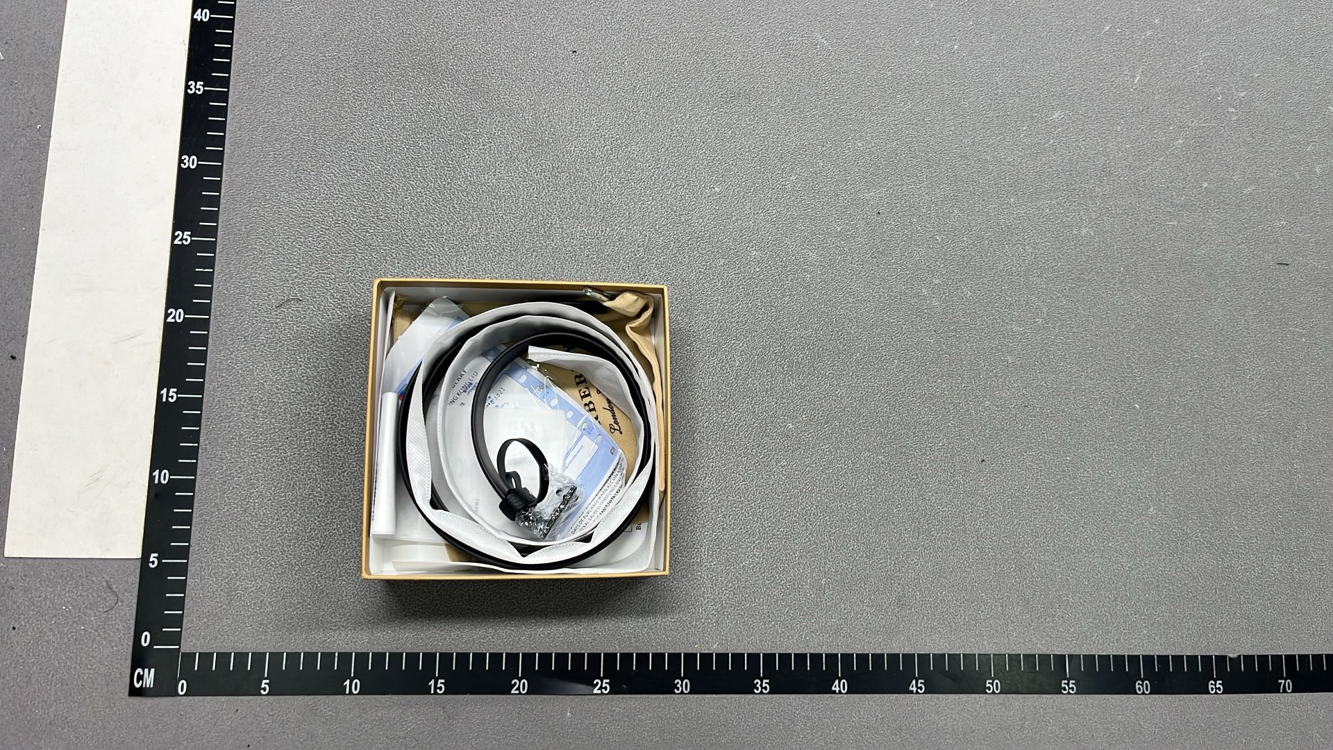 Burberry Monogram Leather Belt 3.4cm Width