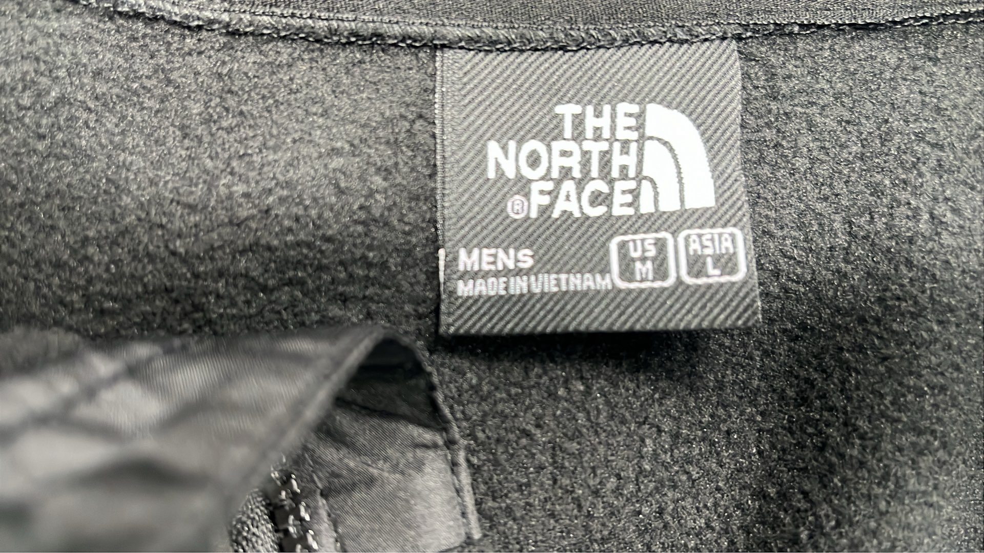 The North Face Black Fleece Jacket with Full Zip and Logo