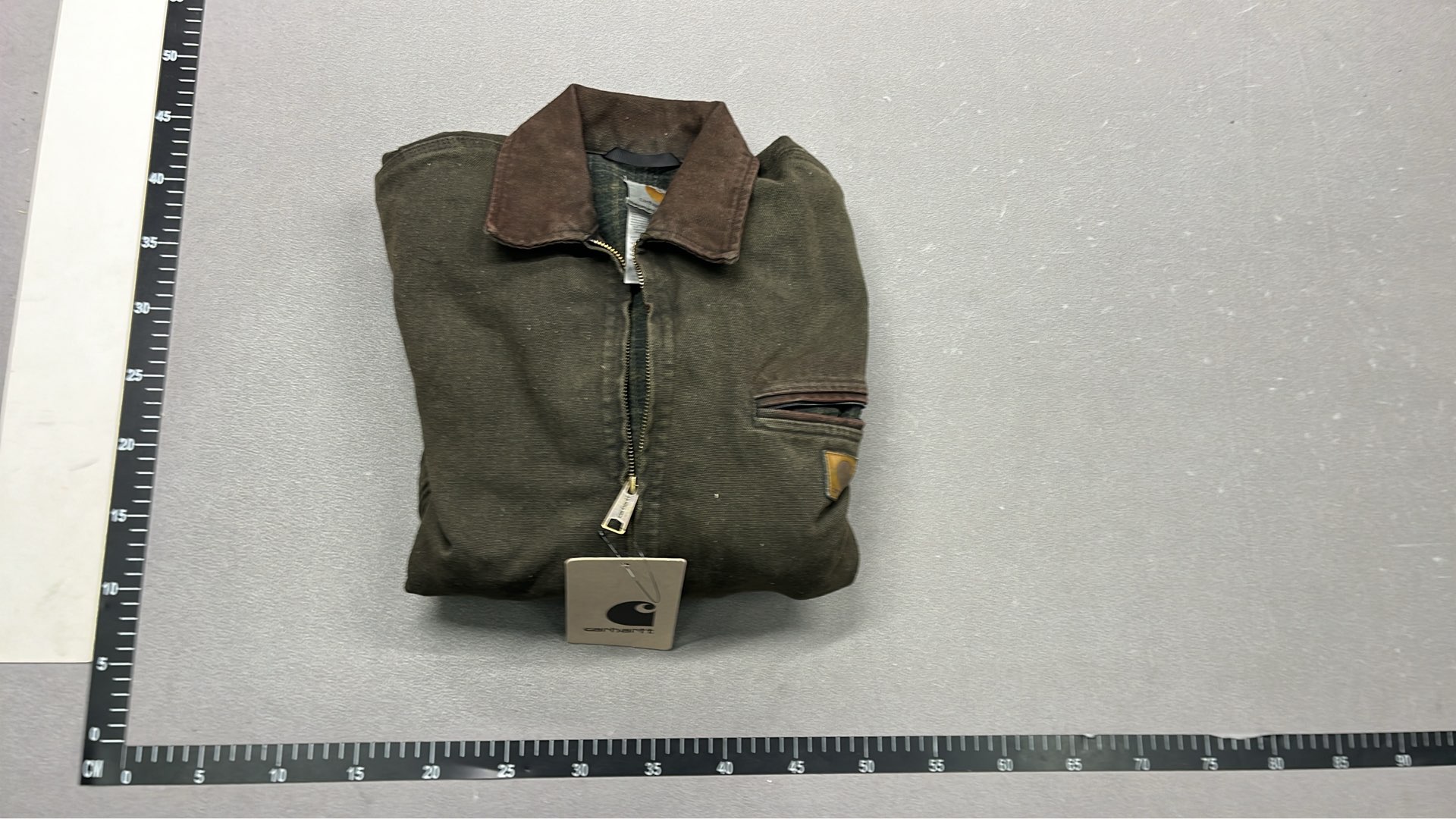 Vintage Olive Work Jacket for Men - Heavy Duty Denim Style