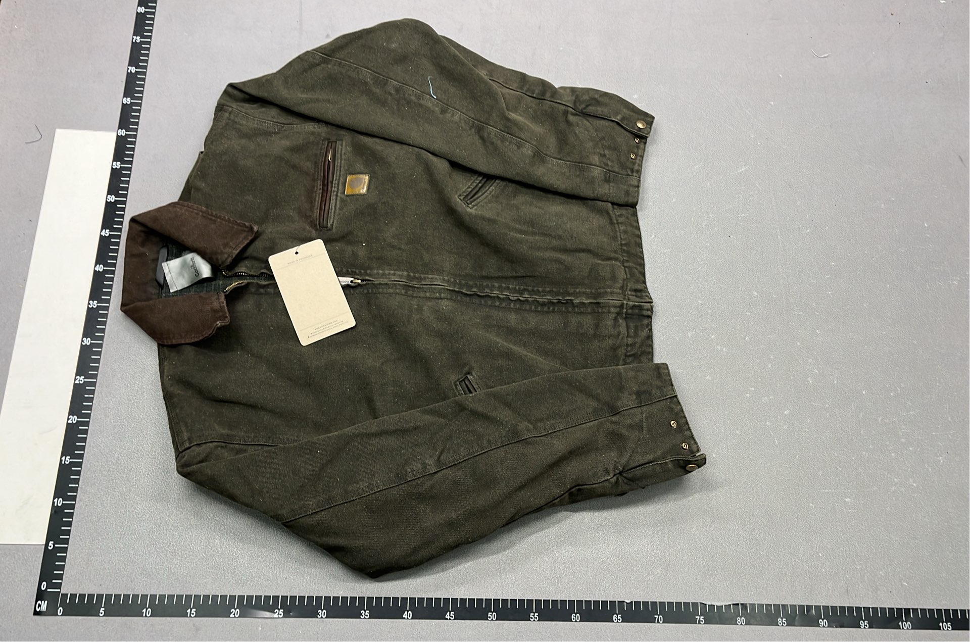 Vintage Olive Work Jacket for Men - Heavy Duty Denim Style