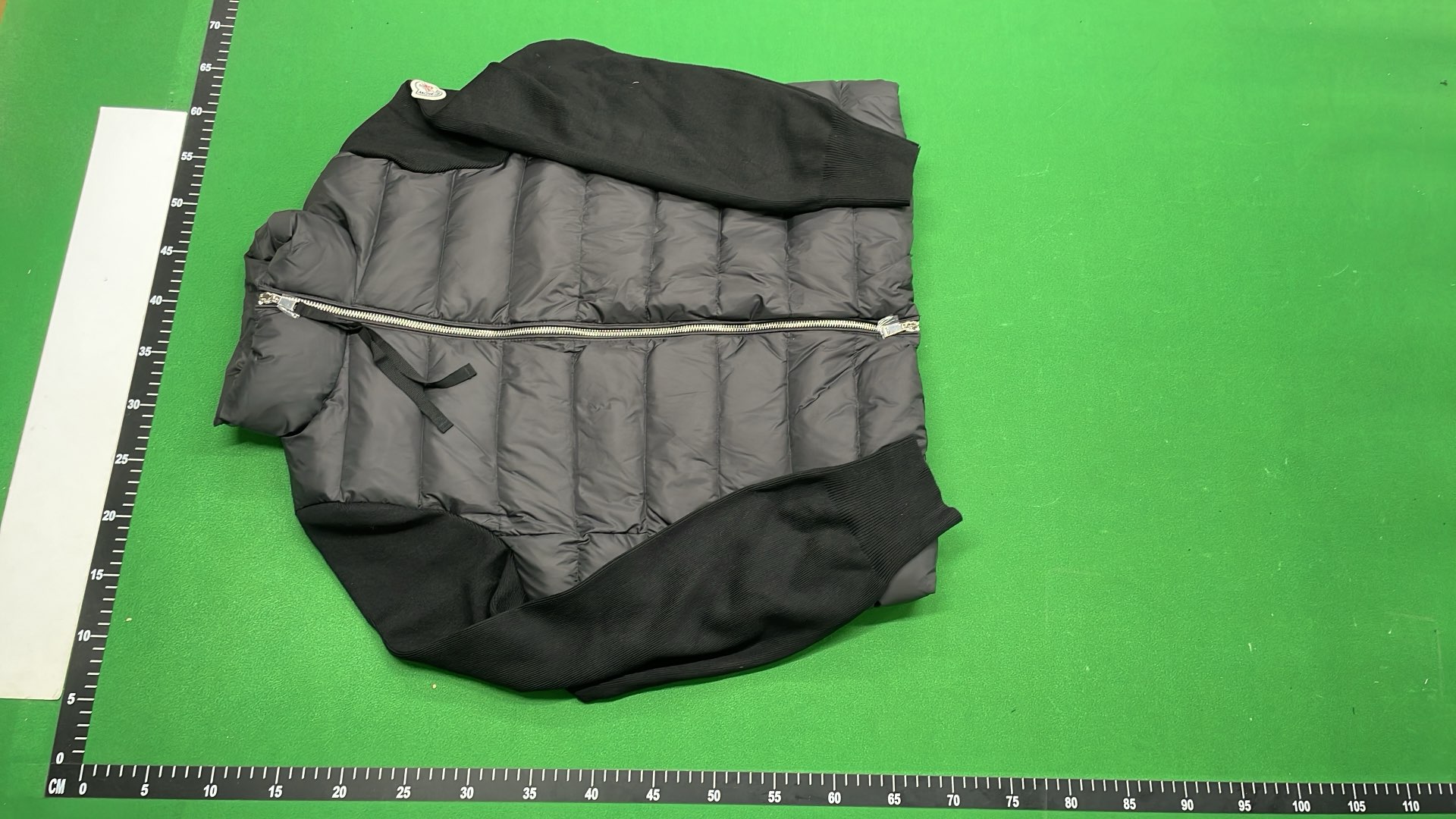 Moncler Lightweight Quilted Down Jacket in Black and Cream