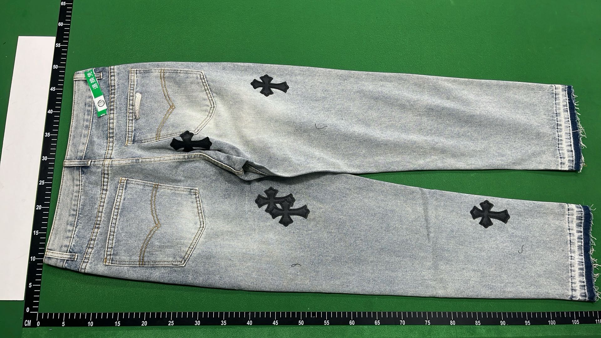 Black Cross Embroidered Jeans for Men - Gothic Style Denim Pants