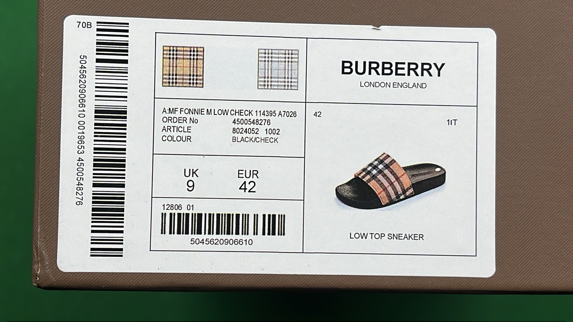 Burberry Slide Sandals with Iconic Check Patterns