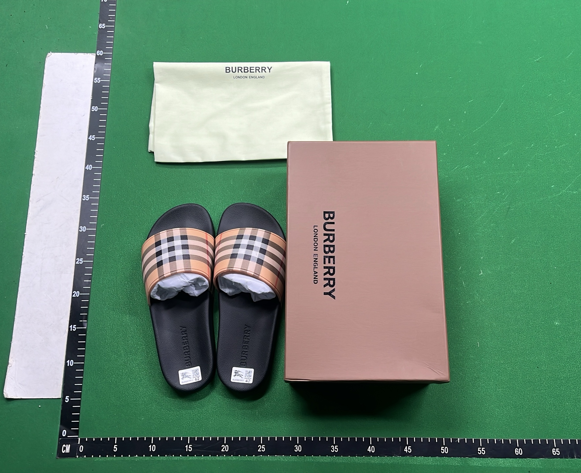 Burberry Slide Sandals with Iconic Check Patterns