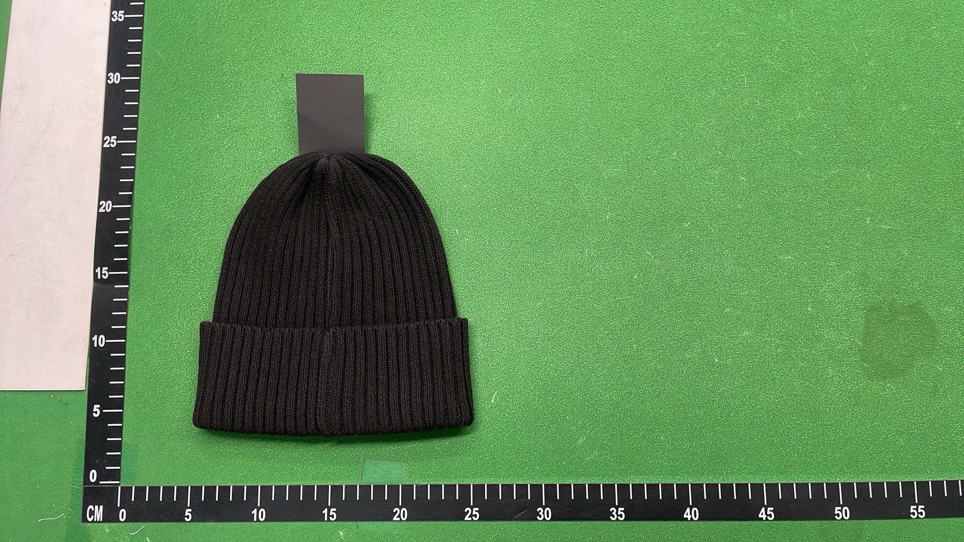 Stone Island Black Ribbed Beanie Hat with Logo Patch