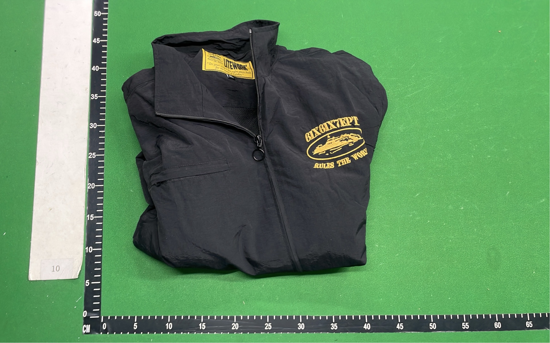 SIXSIXSEPT Navy Blue Windbreaker Jacket with Embroidered Logo