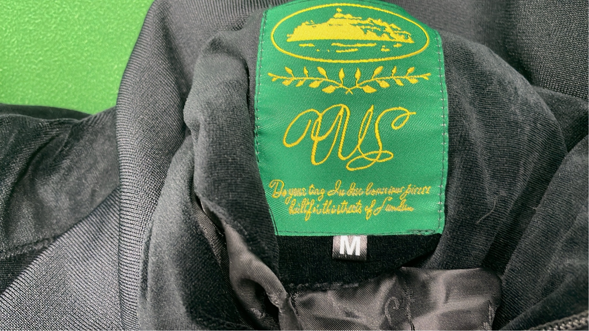 Black Velvet Track Jacket with White Stripes