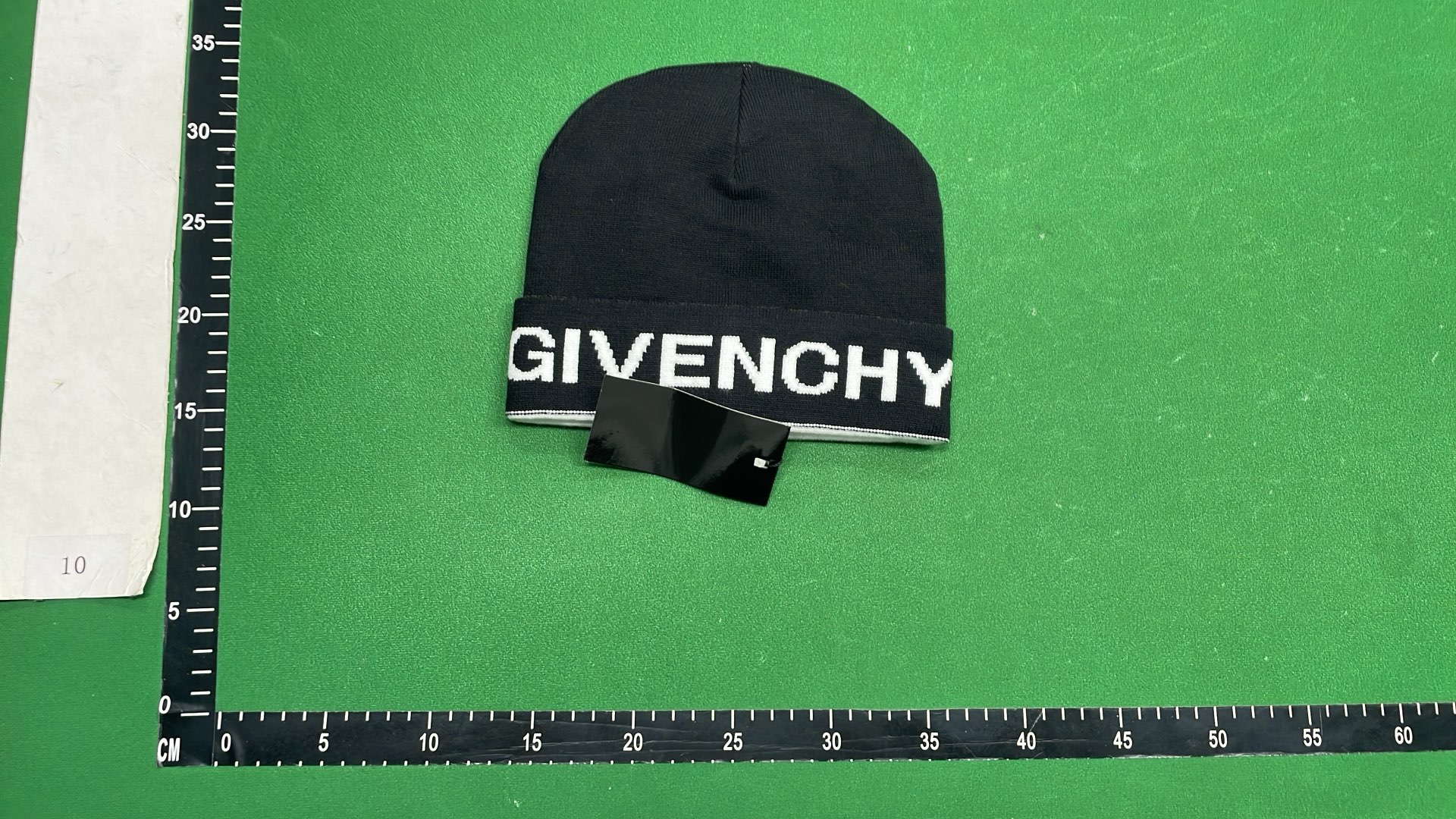 Givenchy Black Beanie Hat with White Logo Knit Cap