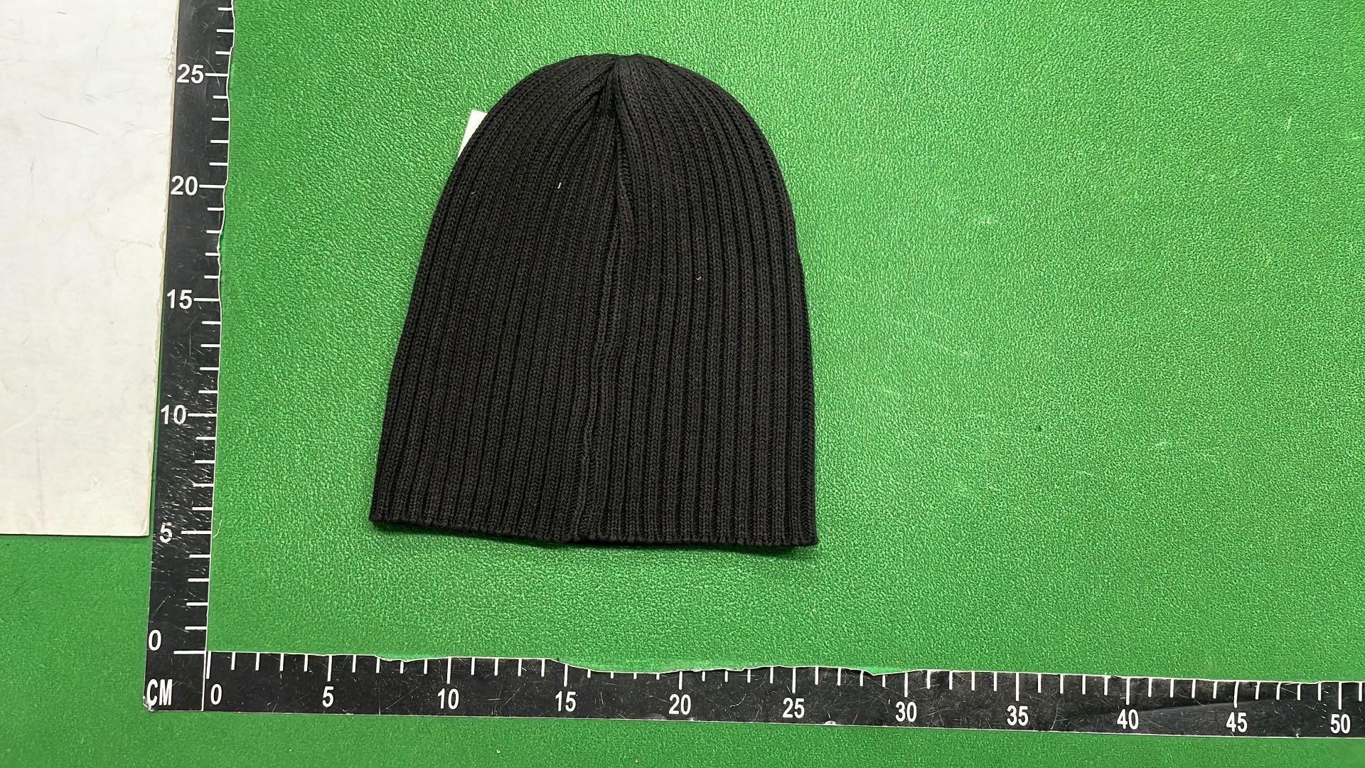 Prada Black Ribbed Knit Beanie with Logo Patch