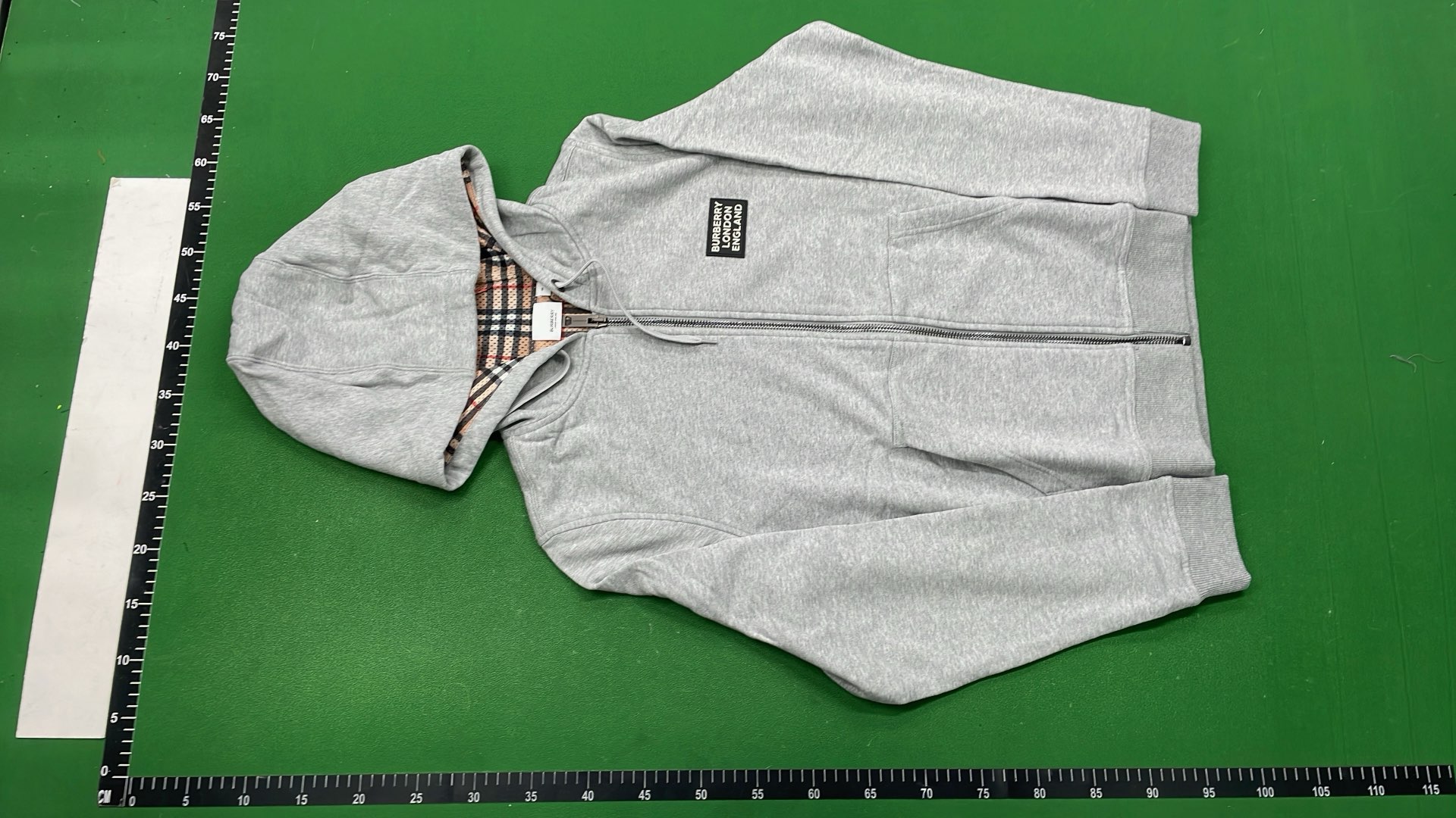 Black Hoodie with Plaid Inner Lining