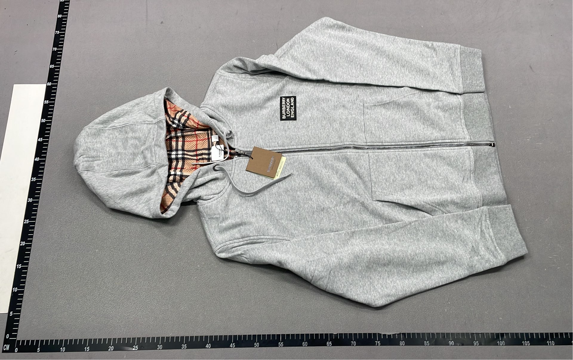 Black Hoodie with Plaid Inner Lining