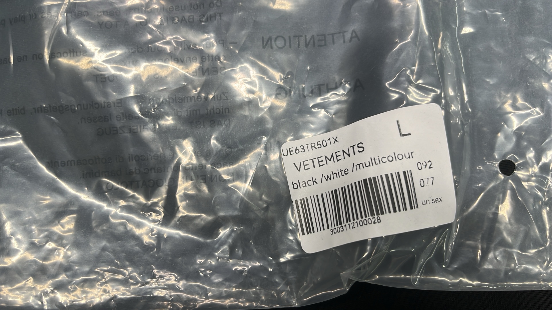 White Oversized T-Shirt with Logo Print by Vetements