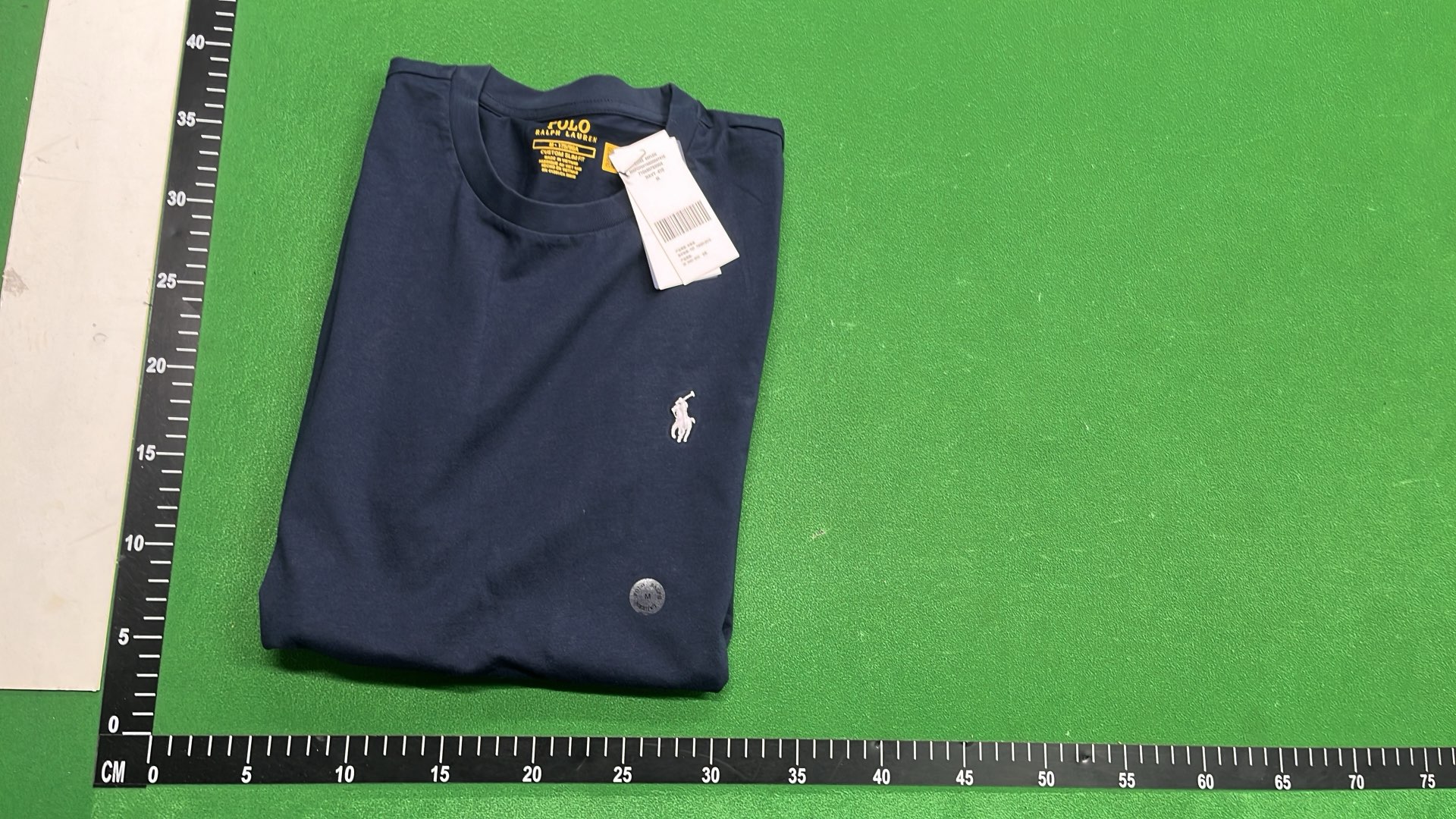 Polo Ralph Lauren Men's Navy V-Neck T-Shirt with Red Pony Logo