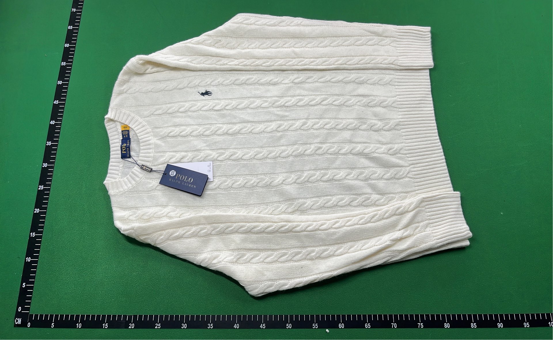 White Cable Knit Quarter-Zip Sweater for Men