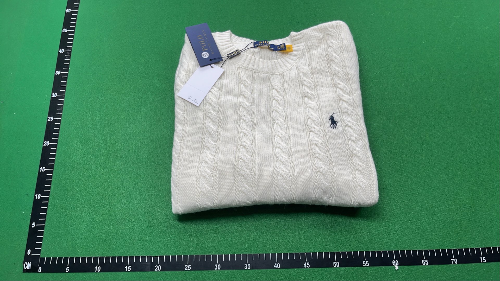 White Cable Knit Quarter-Zip Sweater for Men