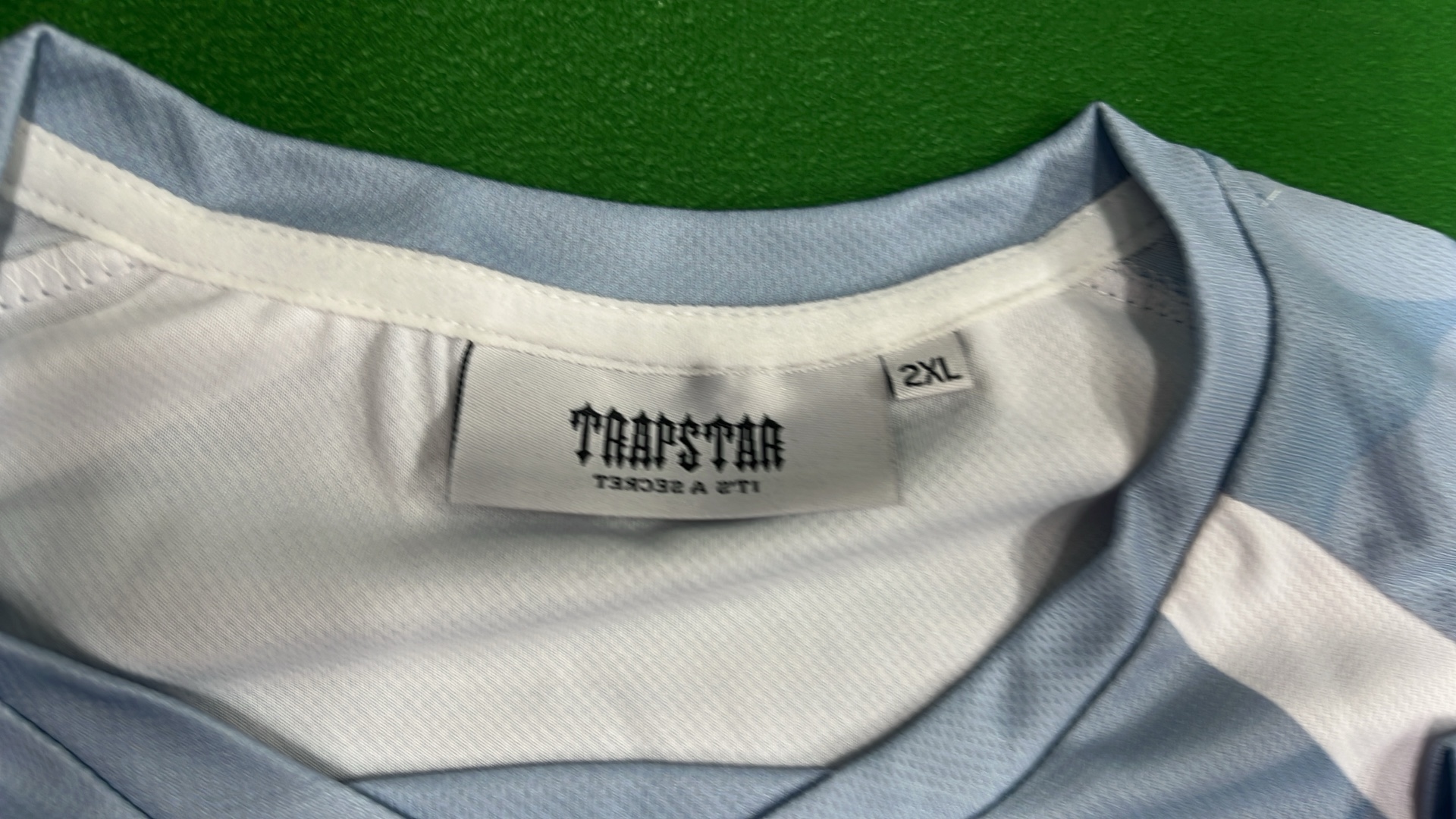 Nike Light Blue Soccer Jersey with Geometric Pattern