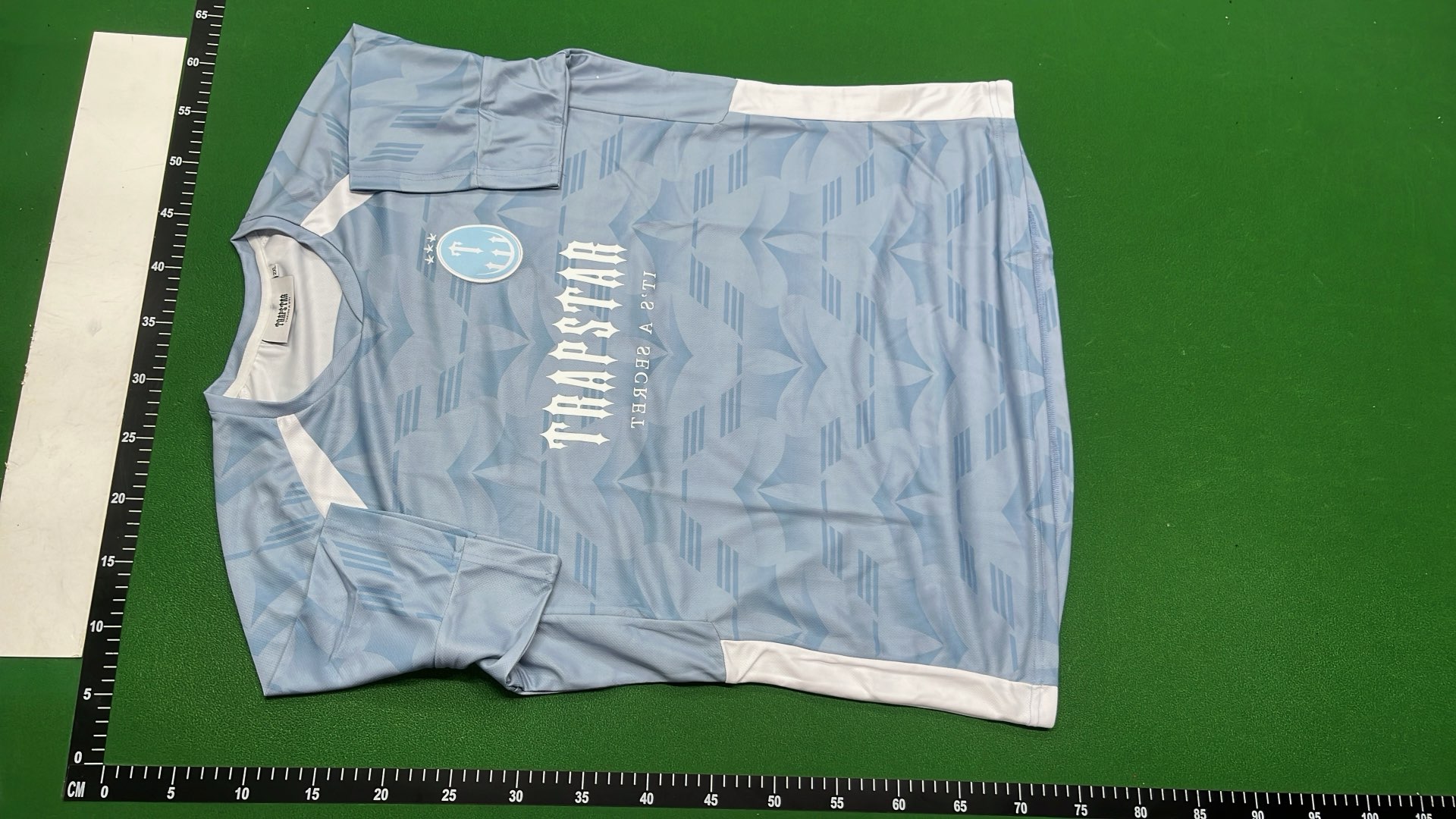 Nike Light Blue Soccer Jersey with Geometric Pattern