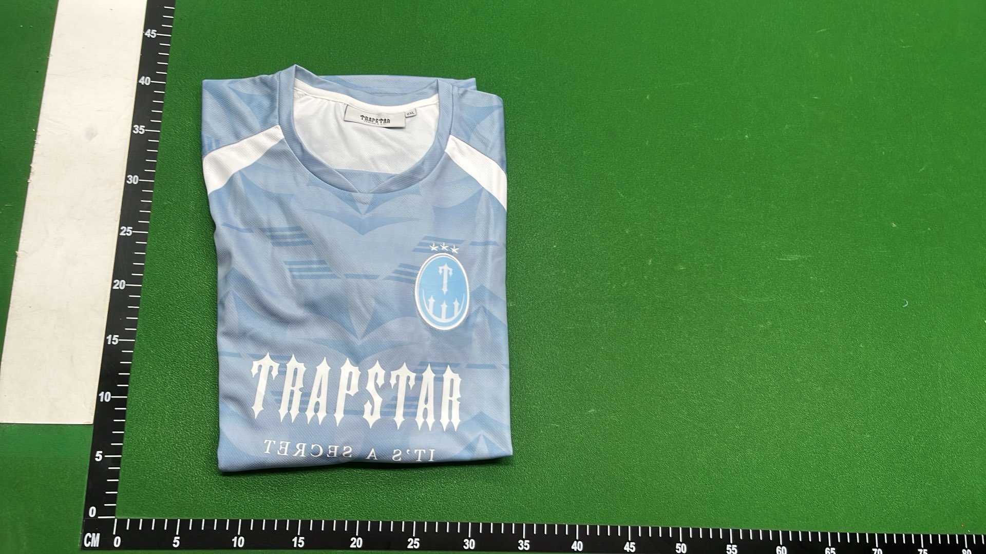 Nike Light Blue Soccer Jersey with Geometric Pattern