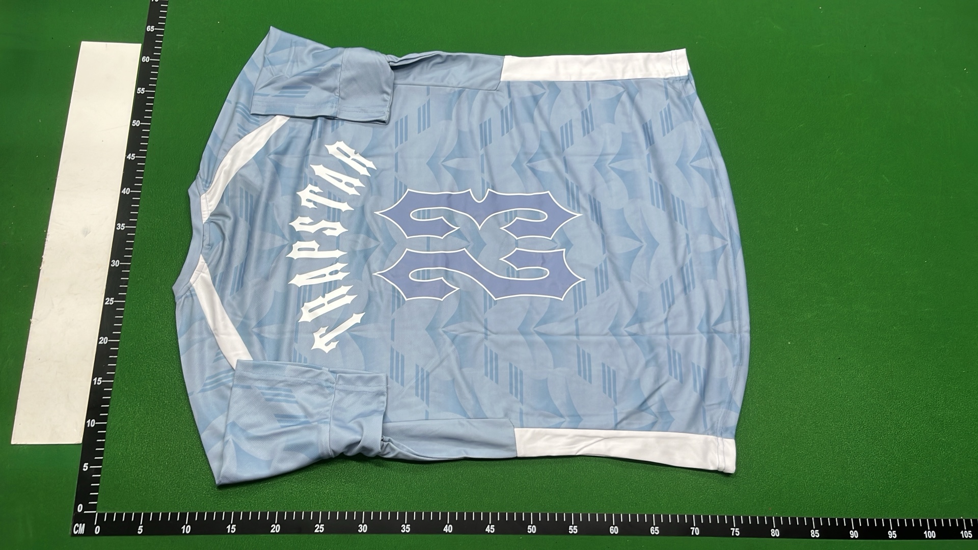 Nike Light Blue Soccer Jersey with Geometric Pattern